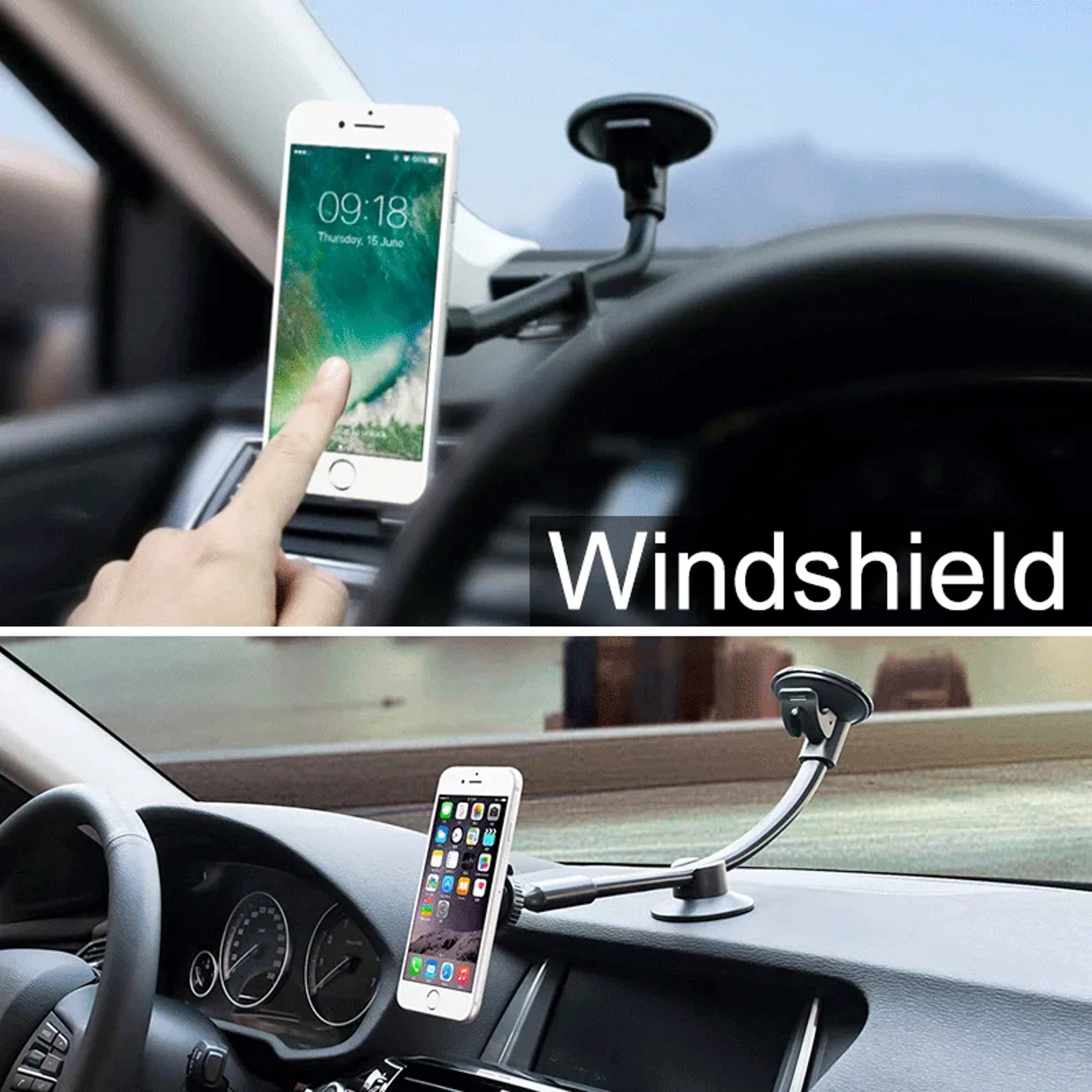 Universal Magnetic Car Phone Holder With Long Arm Dashboard  Windshield Mount 1
