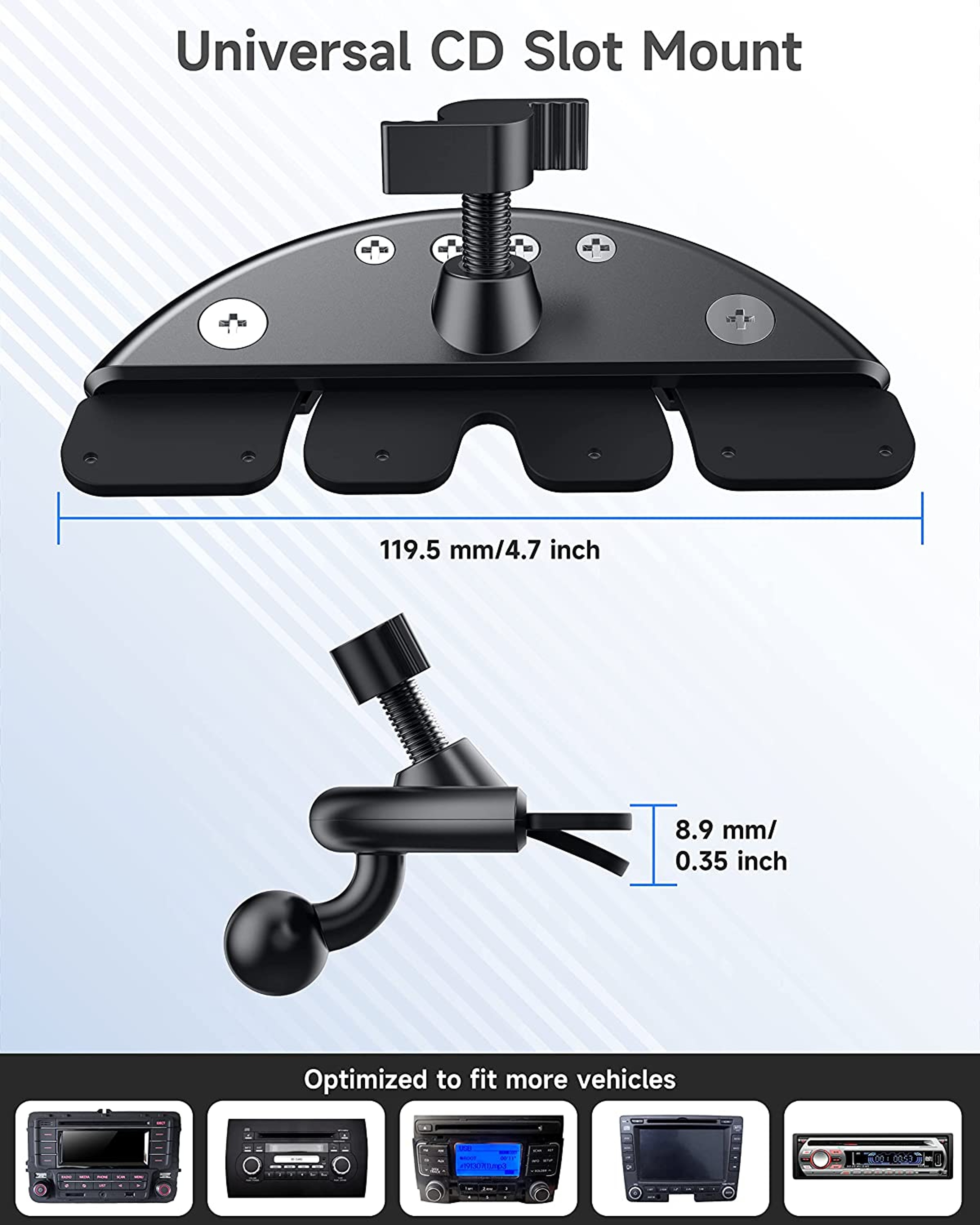 DriveSecure CD Slot Phone Mount with One Touch Release & Rotation – view 4