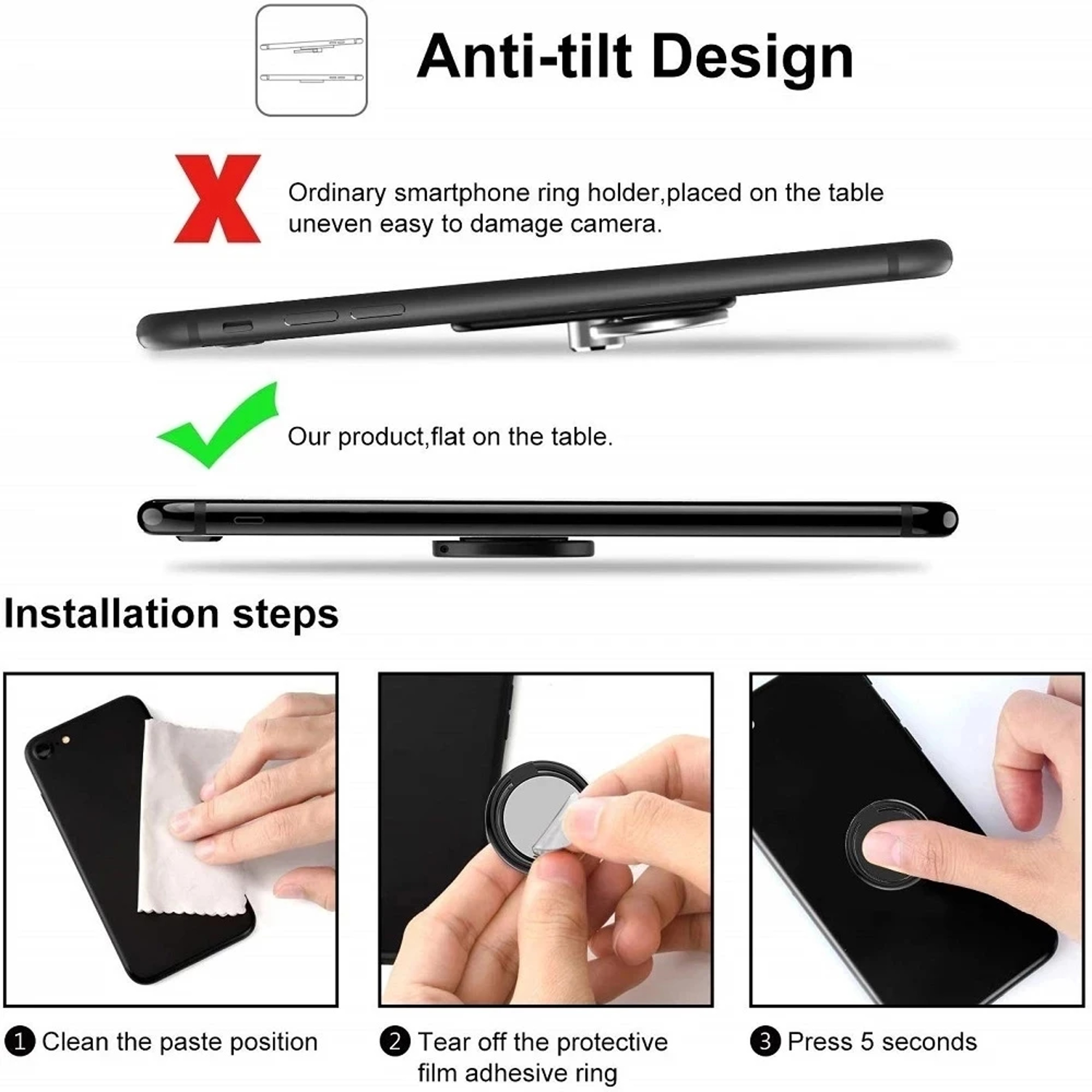 MagGrip Metal Phone Finger Ring Holder  Magnetic Phone Ring Stand For Cars 8