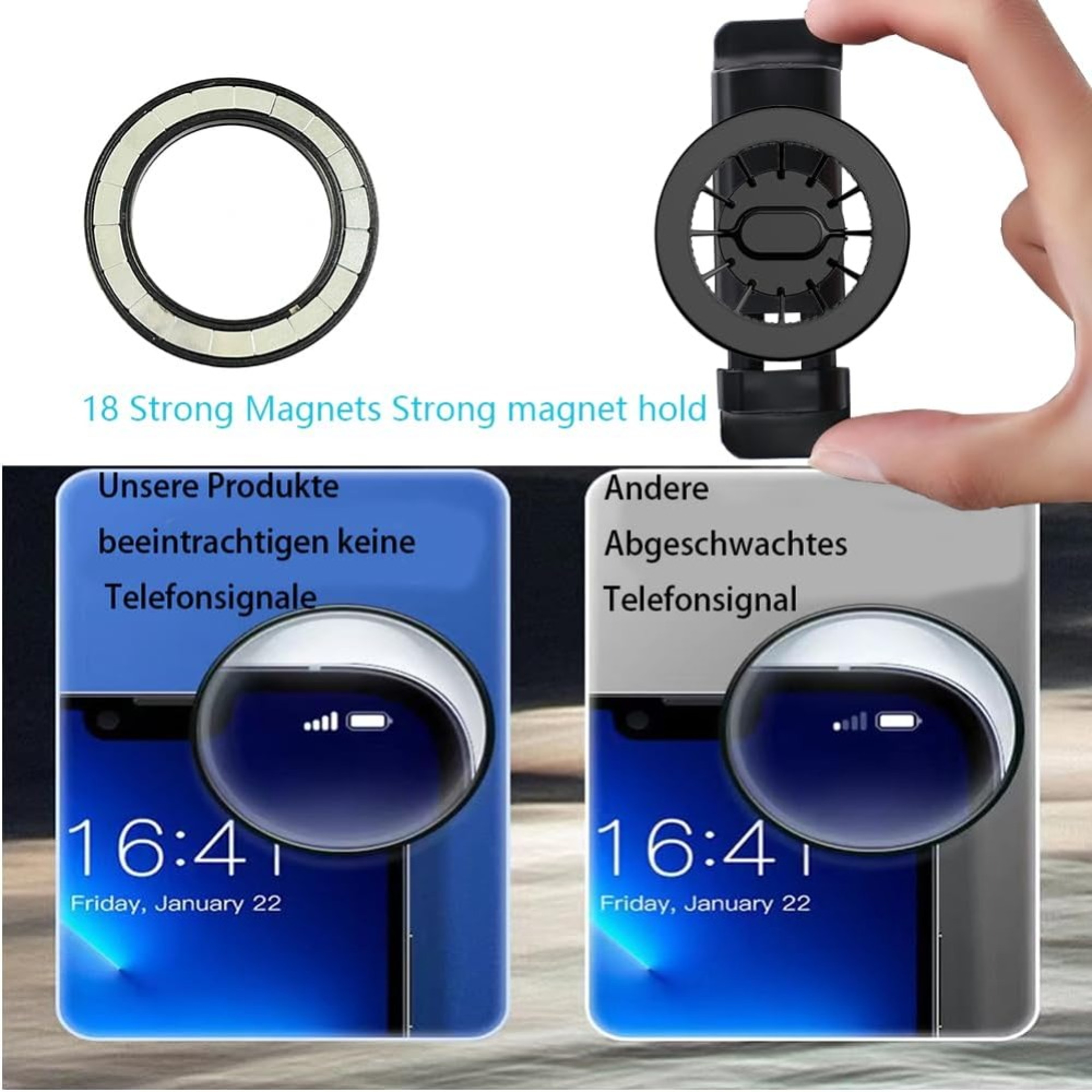 Mercedes Magnetic Car Phone Mount for Round Air Vents Universal Air Vent Phone Holder – view 6