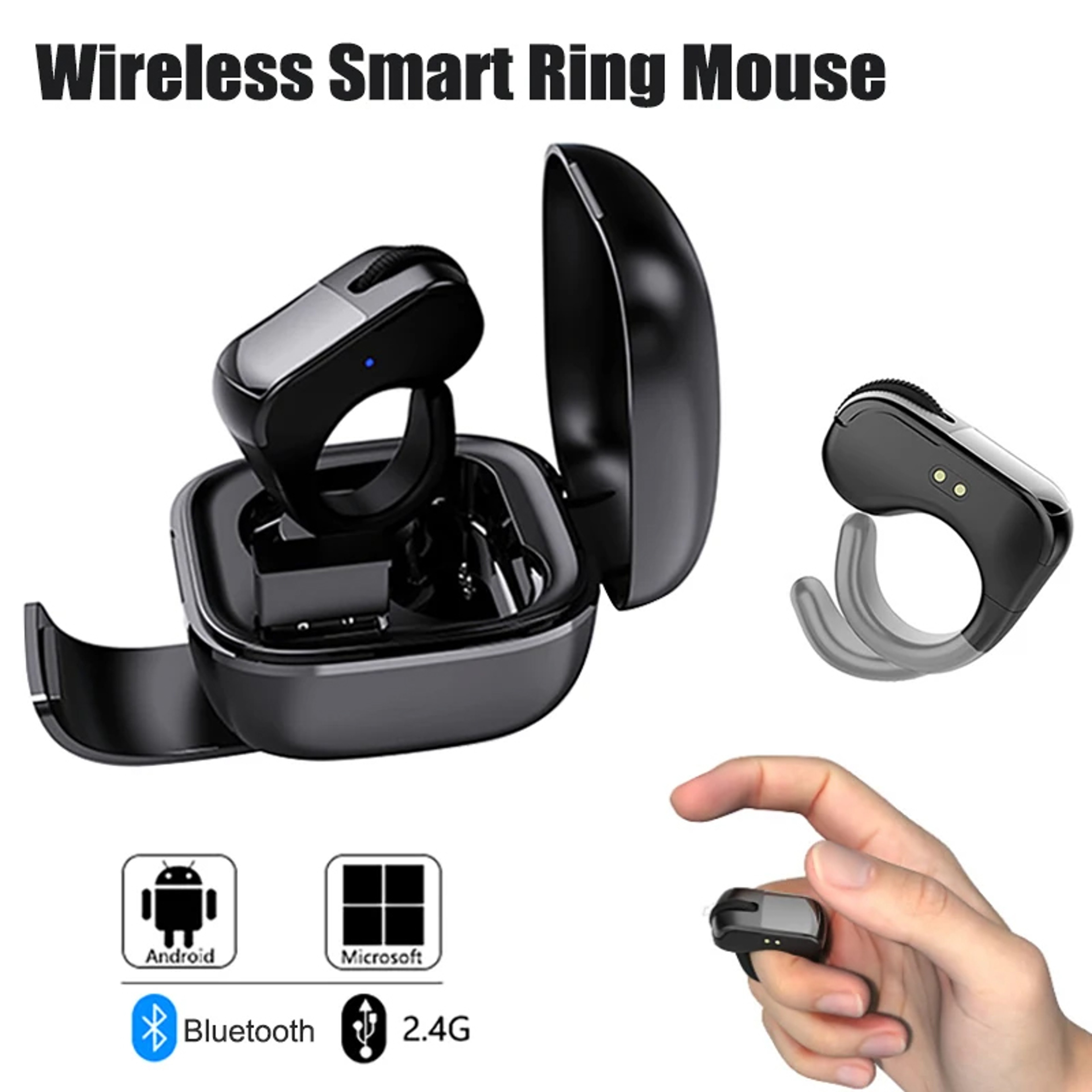 Dual Mode Bluetooth Ring Mouse With Touchpad Rechargeable Wireless Presentation Remote 4