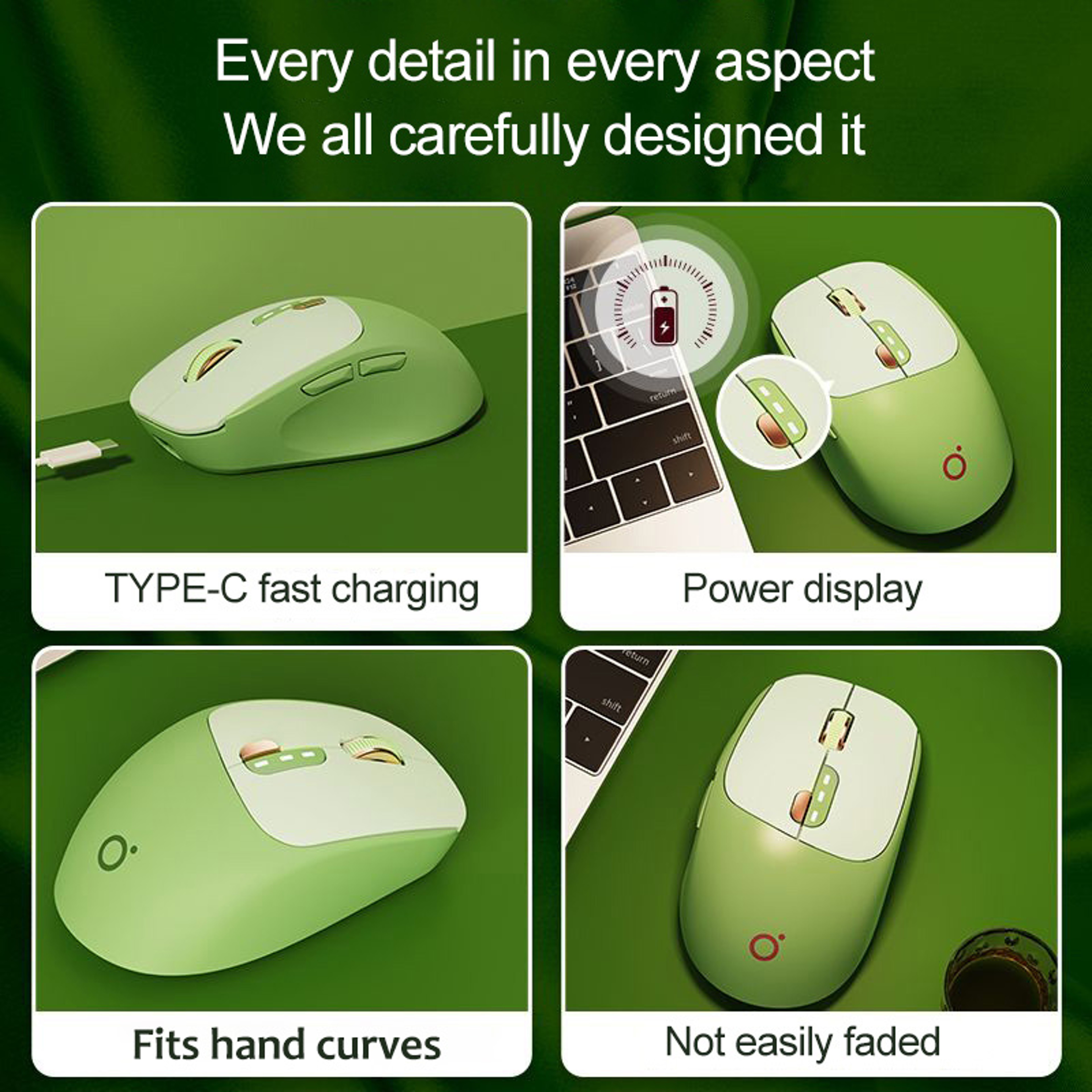 Rechargeable Wireless Bluetooth Mouse With Silent Clicks And DPI For Laptop  Desktop 3