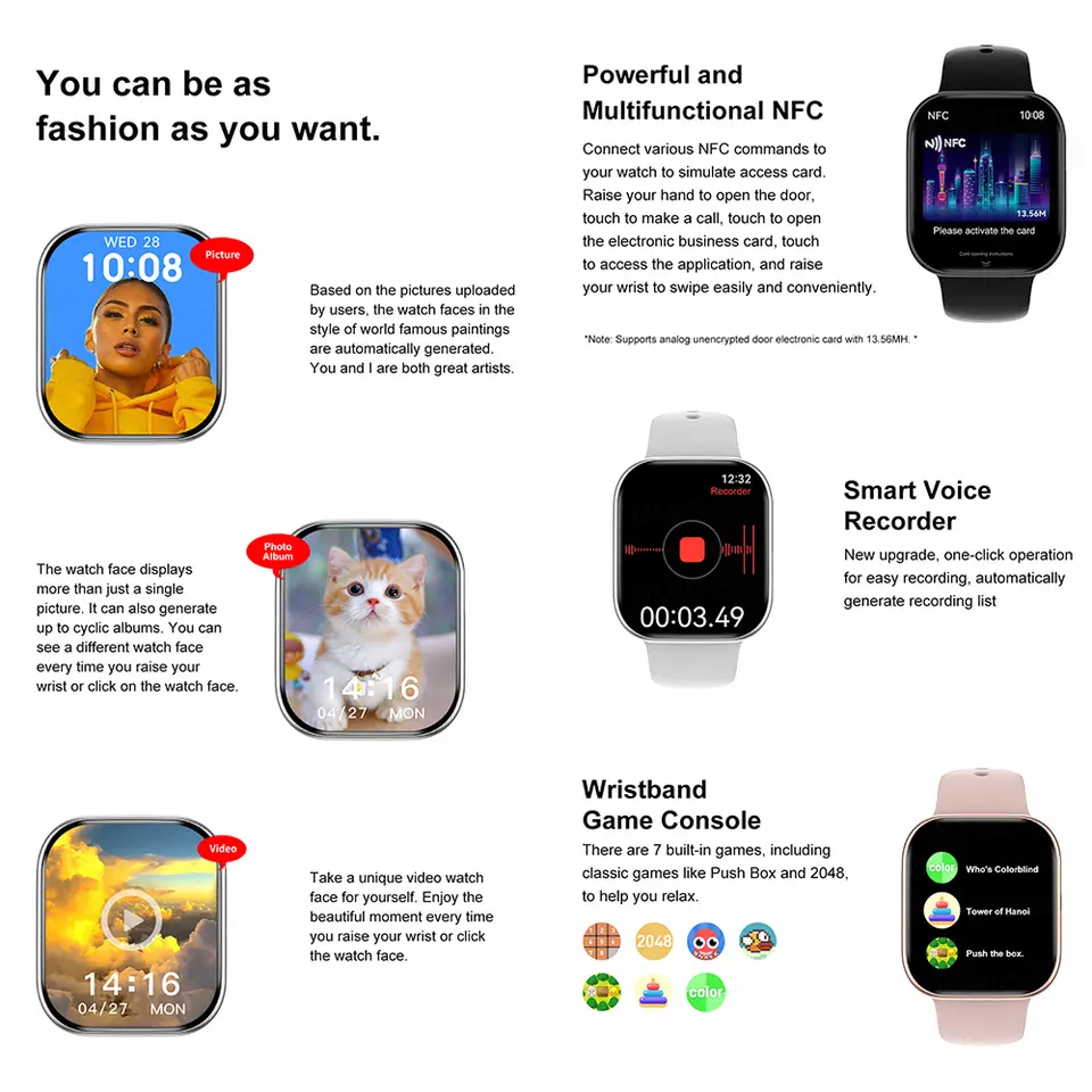 Smart Watch With Bluetooth Calling NFC And Music For Android  IPhone 5