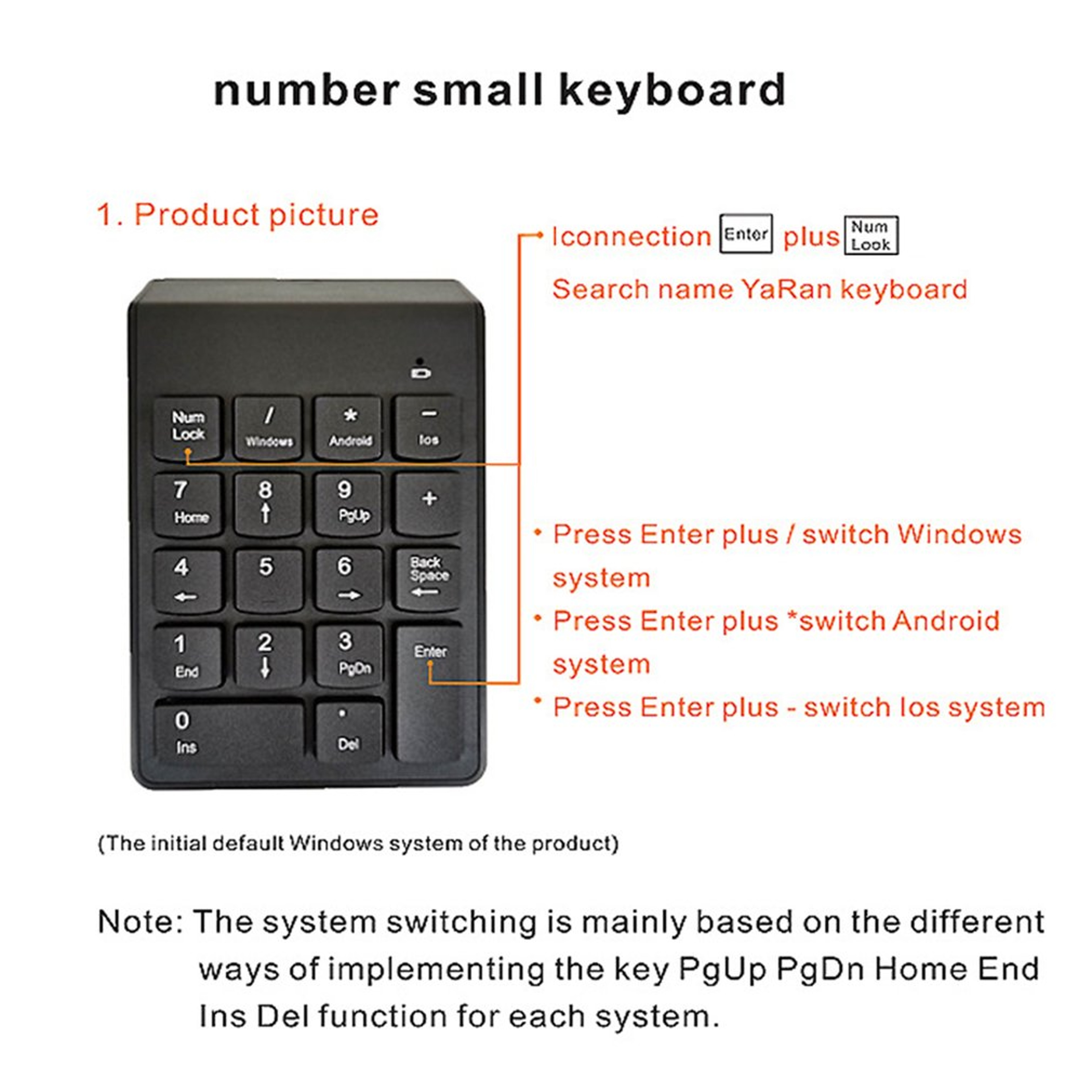 Wireless Numeric Keypad Keys USB Number Pad For Laptop And PC 3