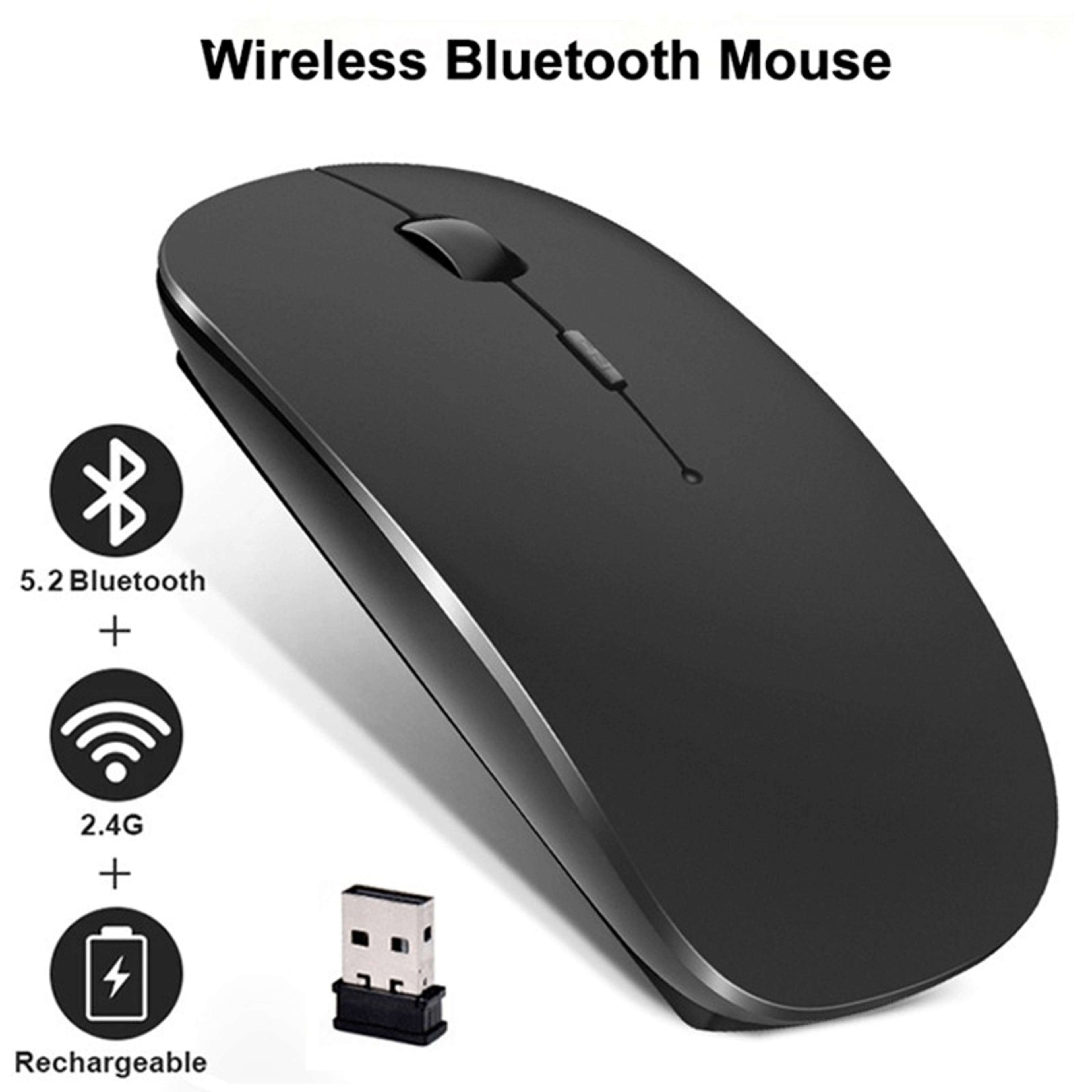Bluetooth Wireless Mouse Silent Portable Computer Mouse For Laptop Tablet  Office Gaming 1