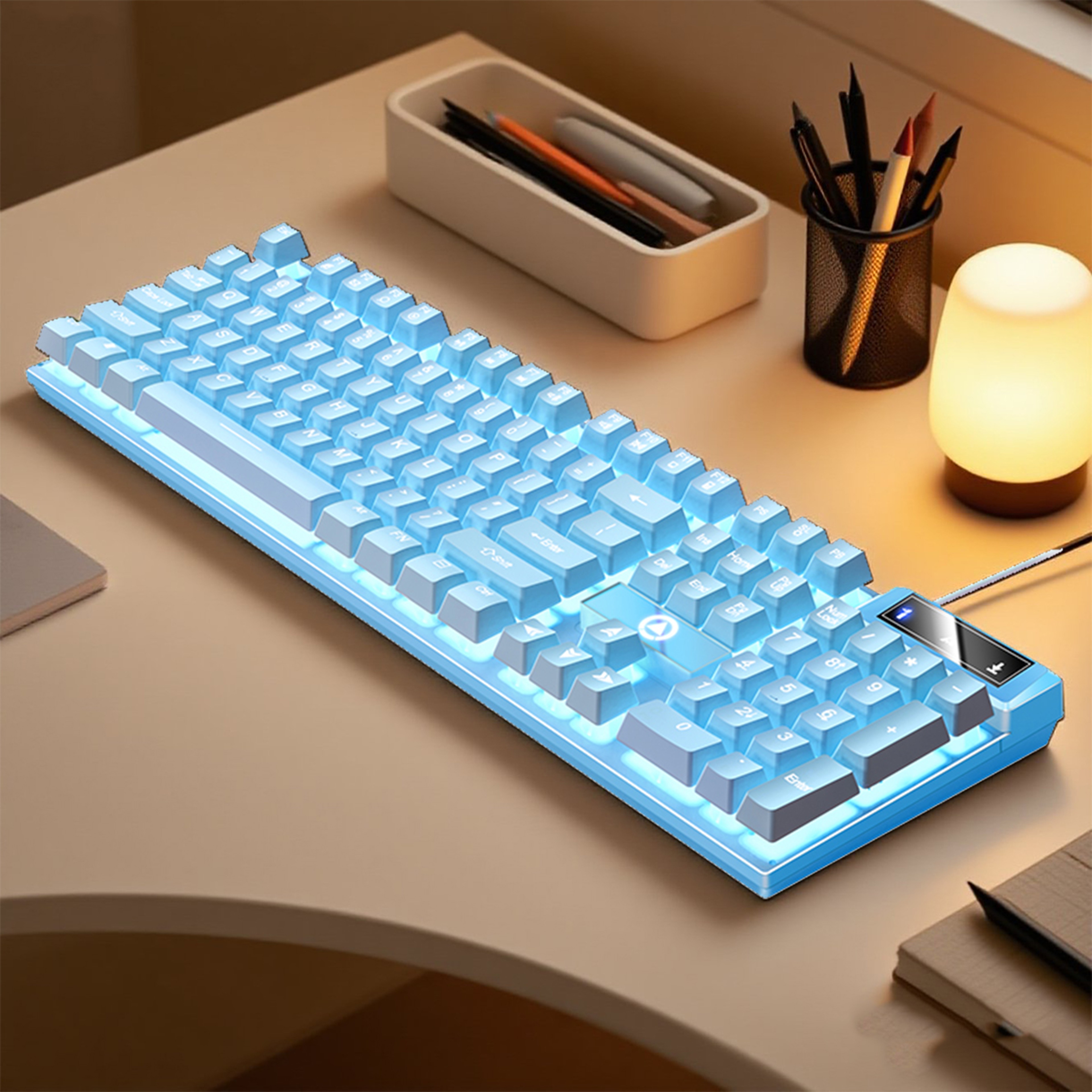 Low Profile Wired Gaming Keyboard With Numpad Full Size USB Keyboard For PC Laptop  Office 11