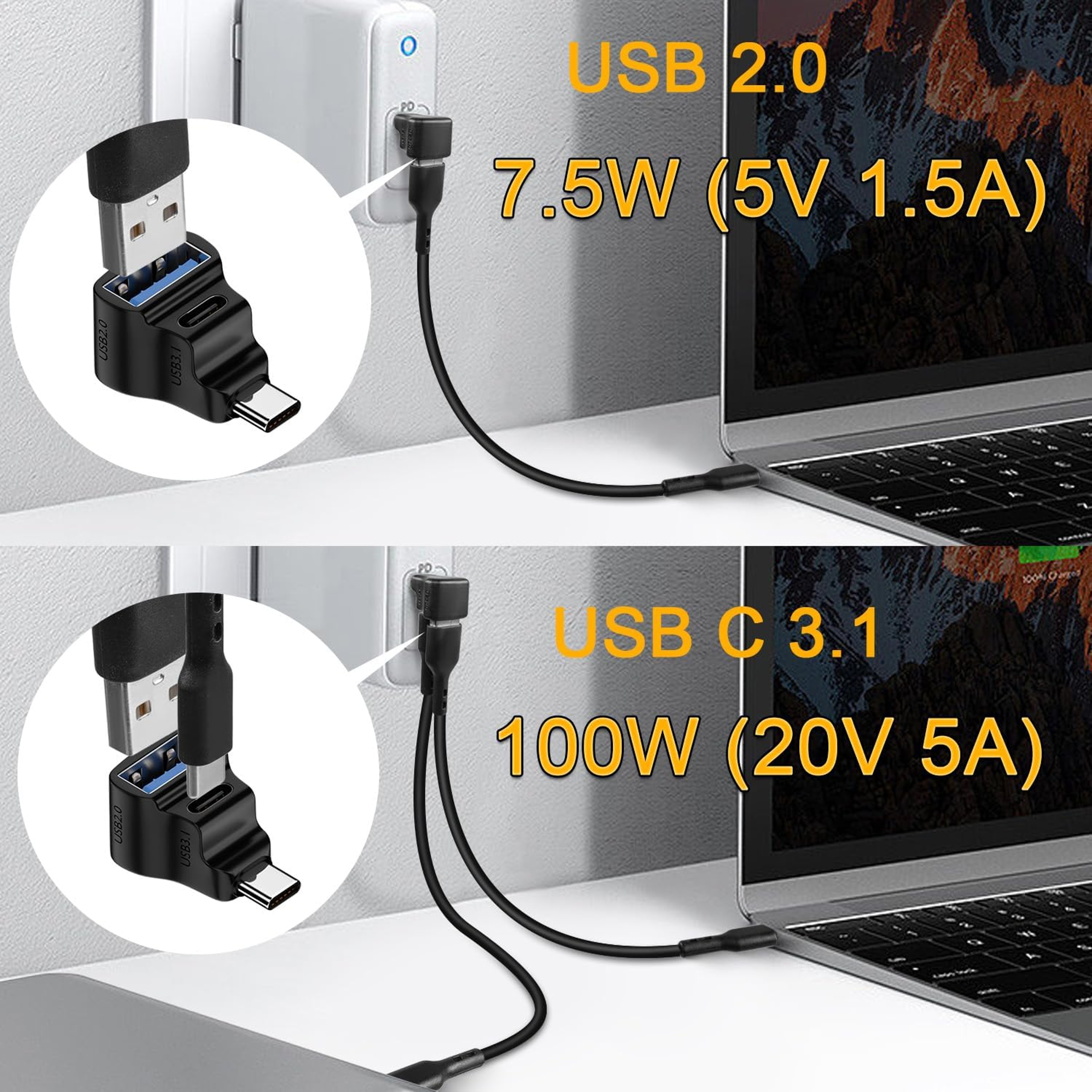 USB C To USB C  USB A Adapter For Steam Deck Laptops And Tablets 3