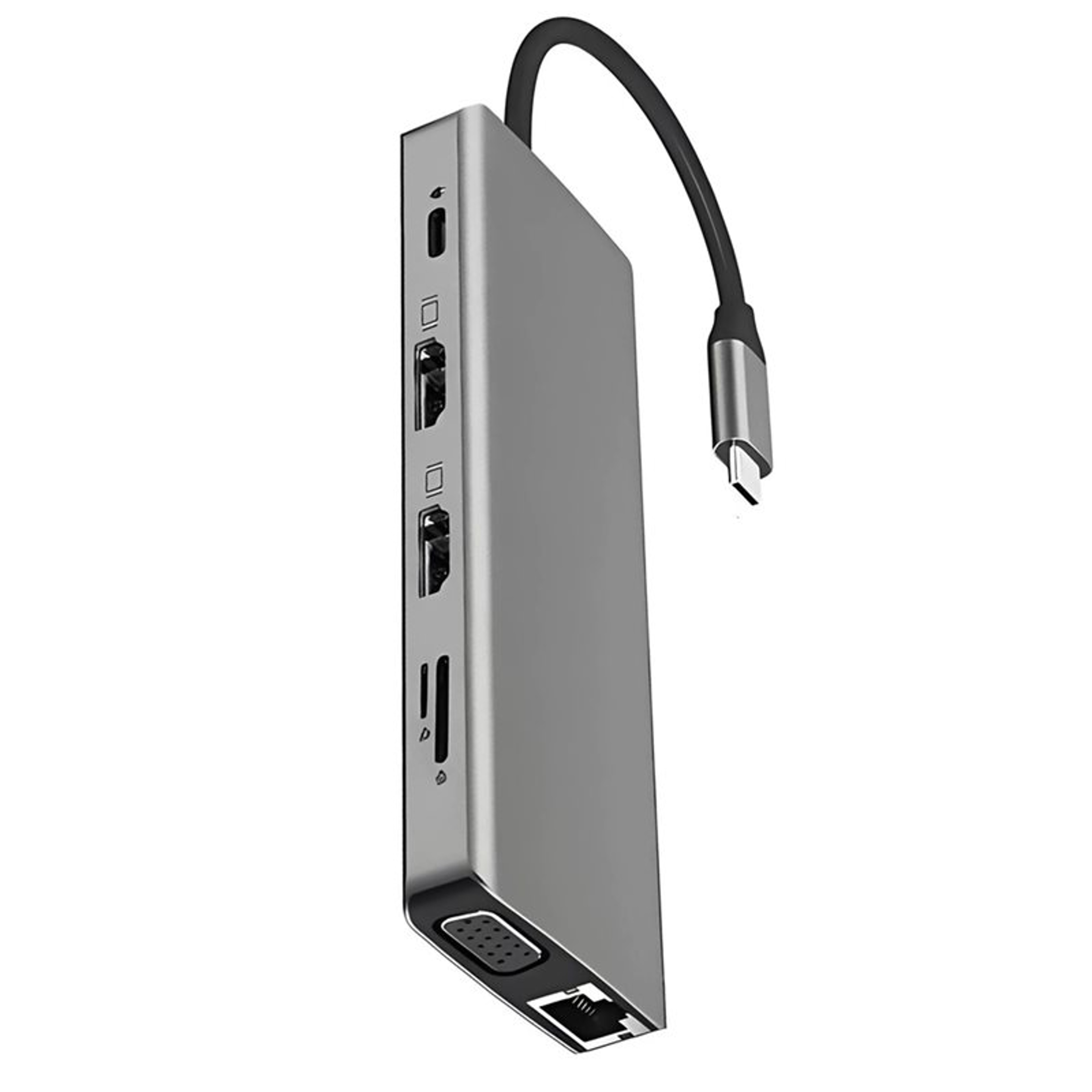 USB C Hub Triple Display Docking Station With HDMI VGA Ethernet PD USB For Laptop 0