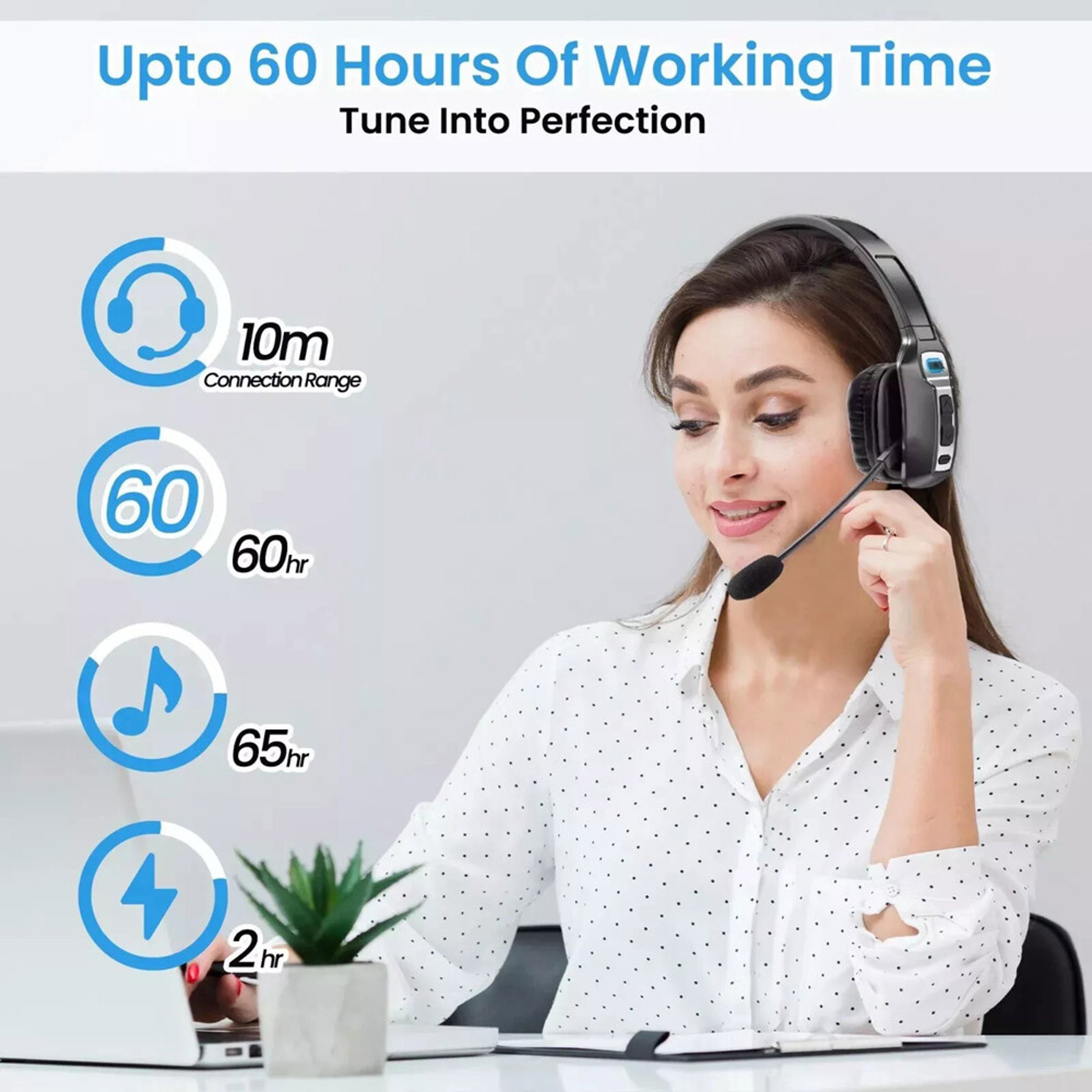 Bluetooth Trucker Headset Wireless Bluetooth Noise Cancelling Microphone For PC And Mobile Phones 4