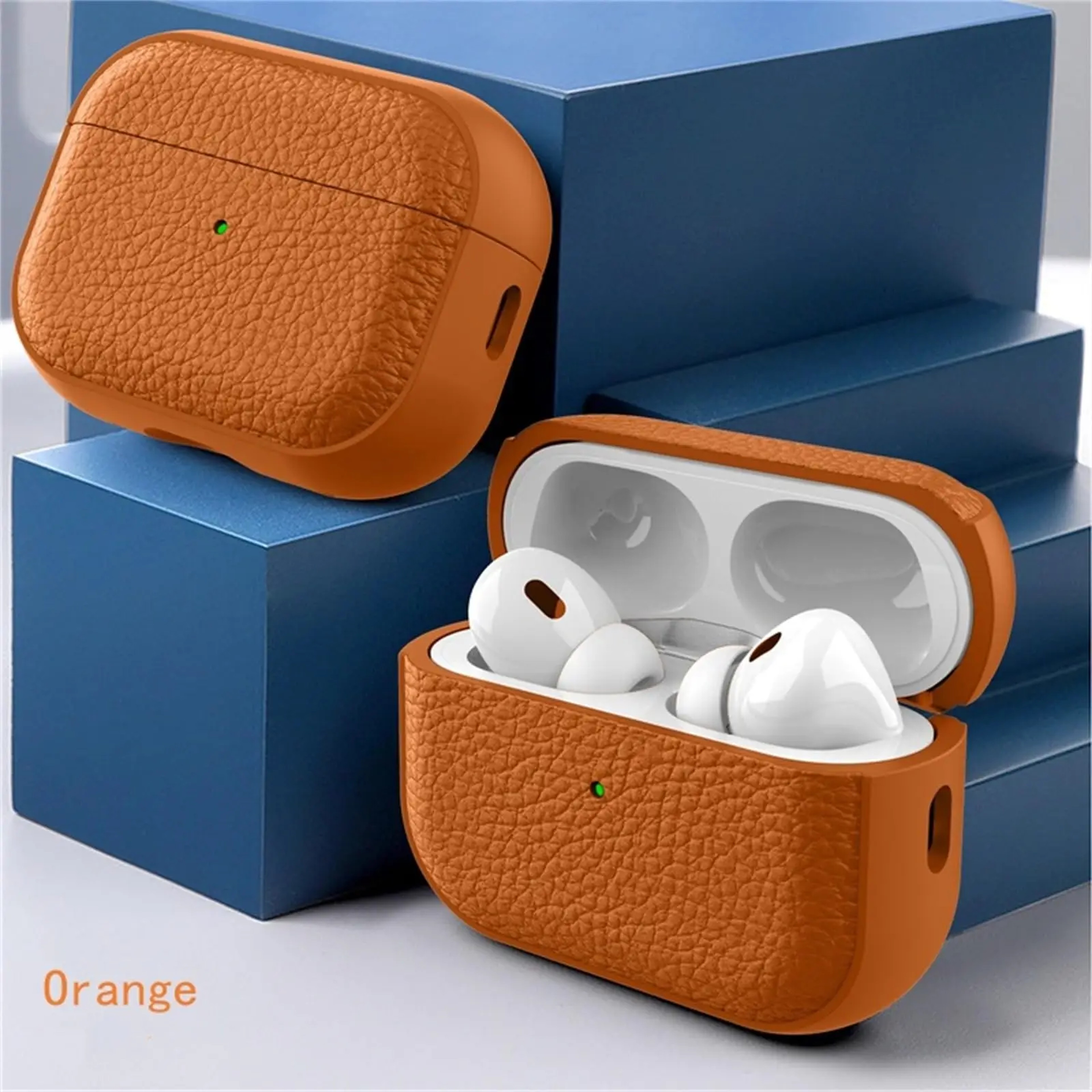 AirPods Pro Leather Pattern TPU Case Cover With Keychain For AirPods 3