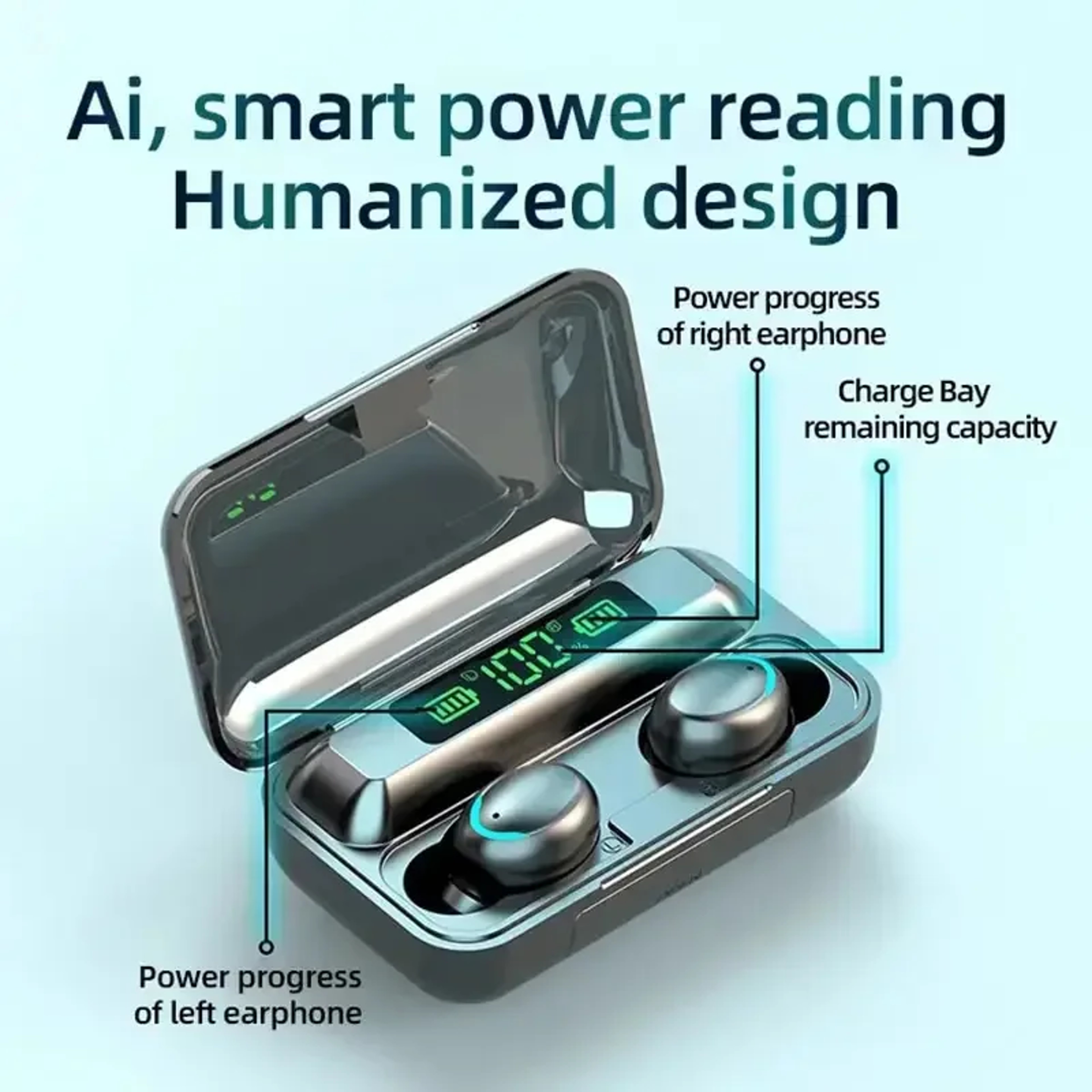 Wireless Bluetooth Earbuds TWS Waterproof Headphones with Digital Display Charging Case – view 6