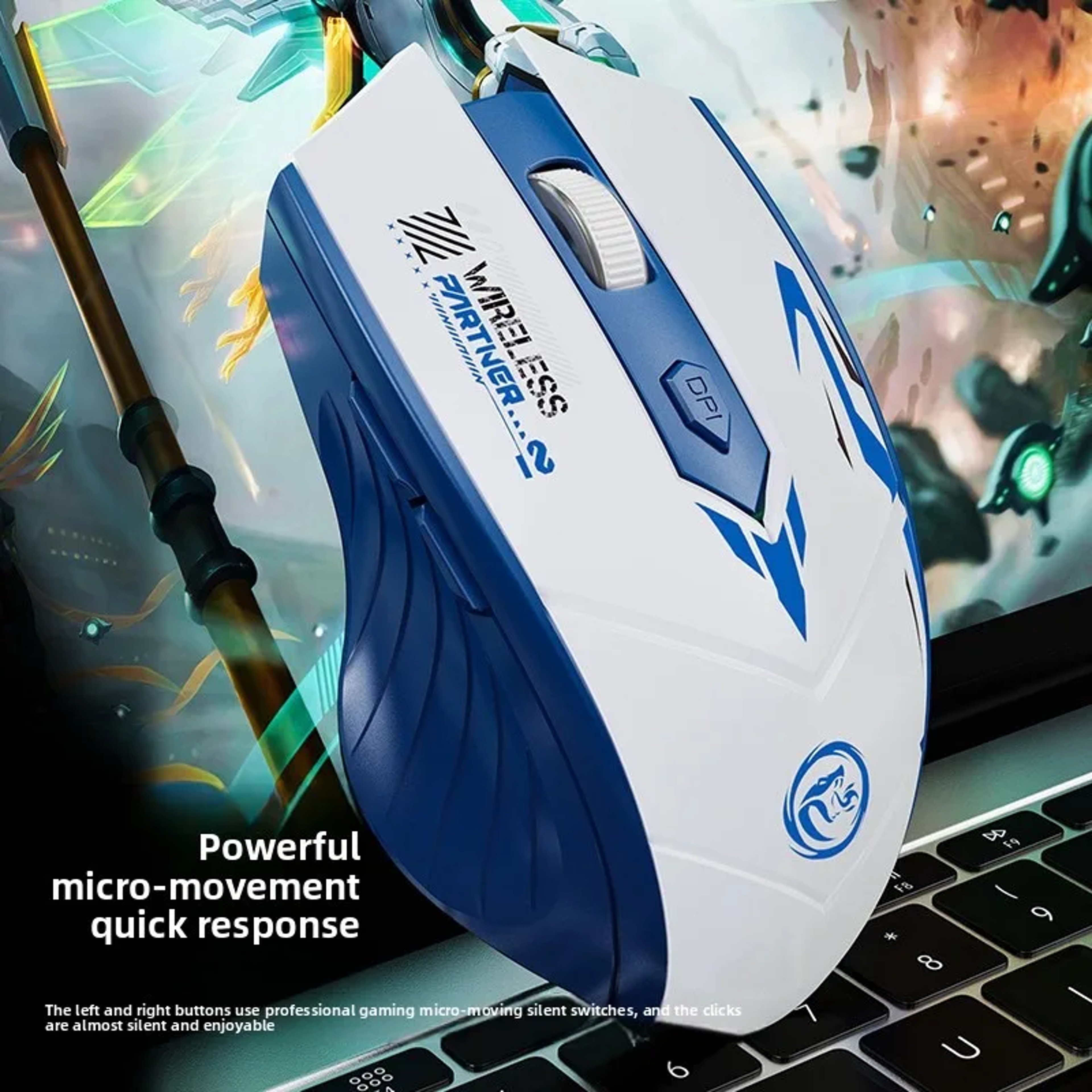Wireless Gaming Mouse Rechargeable Dual Mode USB DPI Mouse For PC Laptop 6