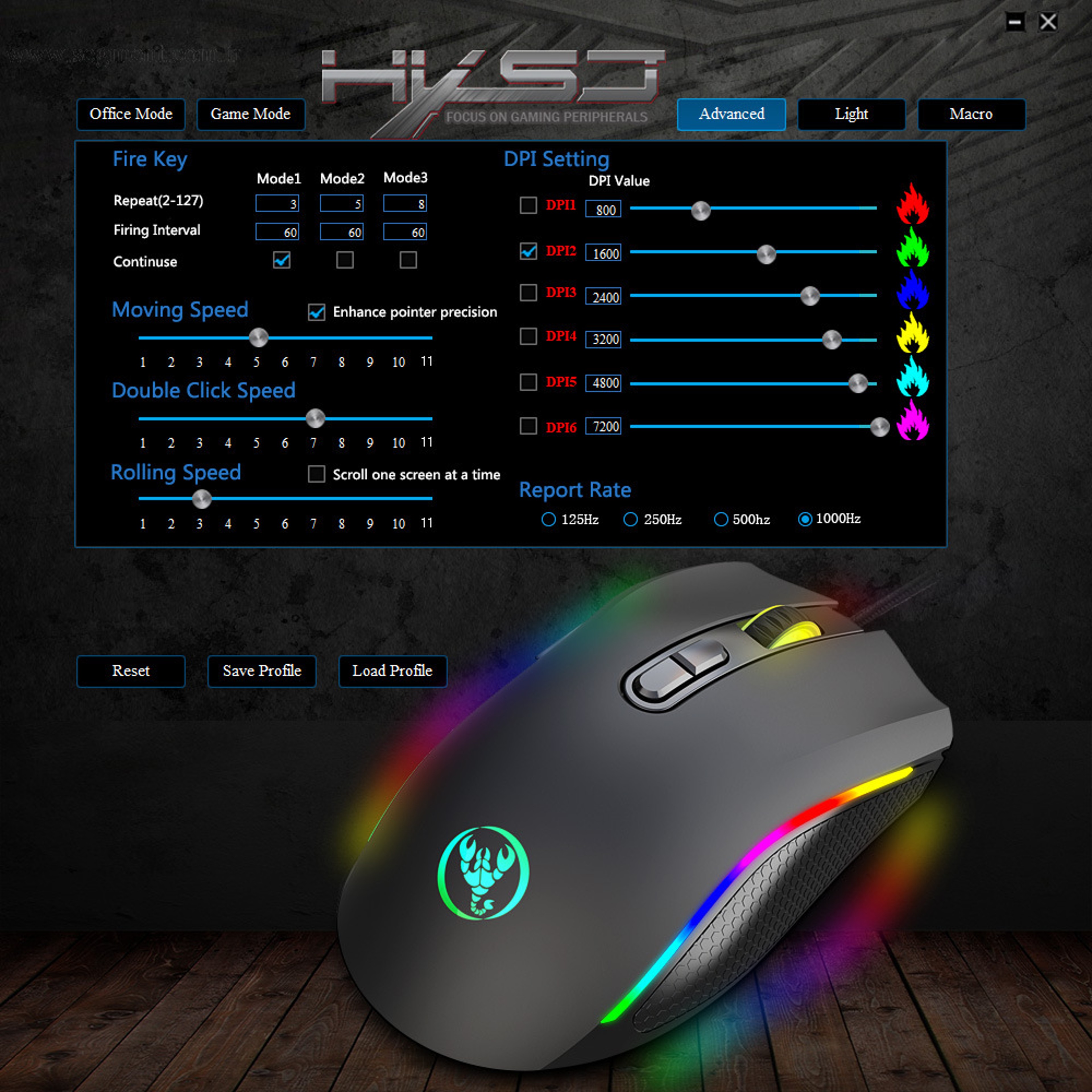 RGB Gaming Mouse DPI Wired Programmable Mouse With Custom RGB Lighting For PC  Laptop 3
