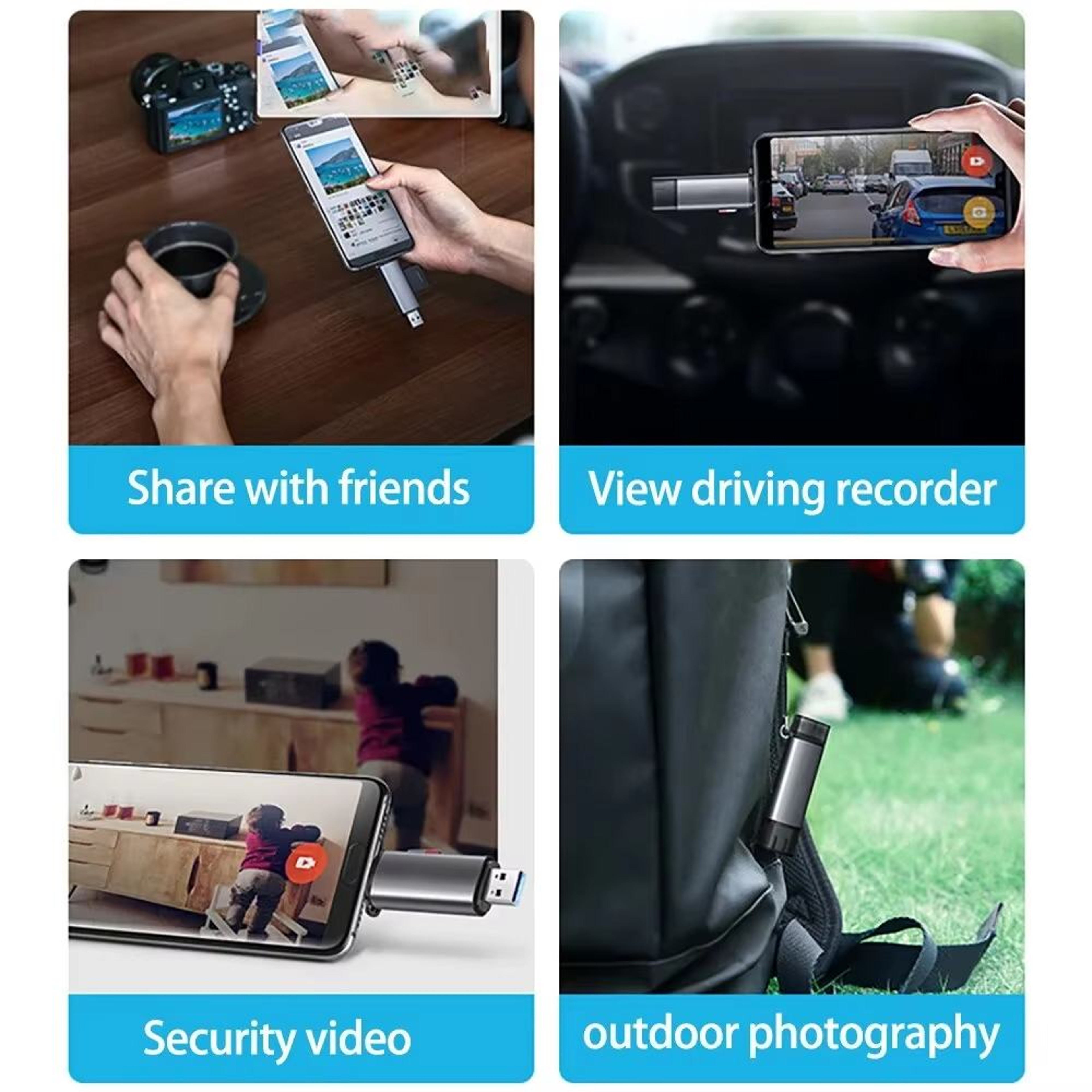 USB C SD Card Reader USB OTG Dual SD TF Memory Card Adapter 5