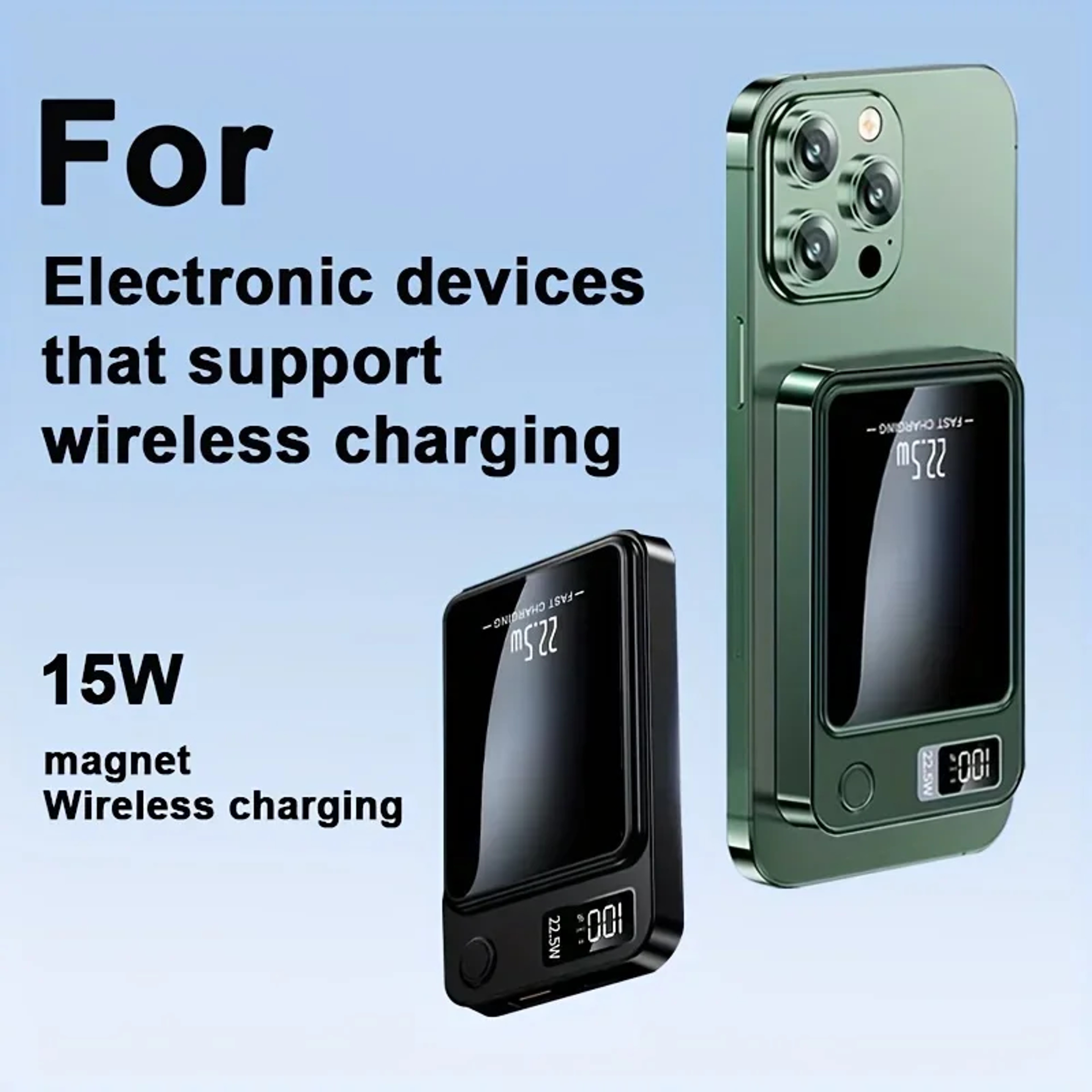 Magnetic Power Bank Wireless Portable Charger Fast Charging Battery Pack For IPhone And USB C Phone 5
