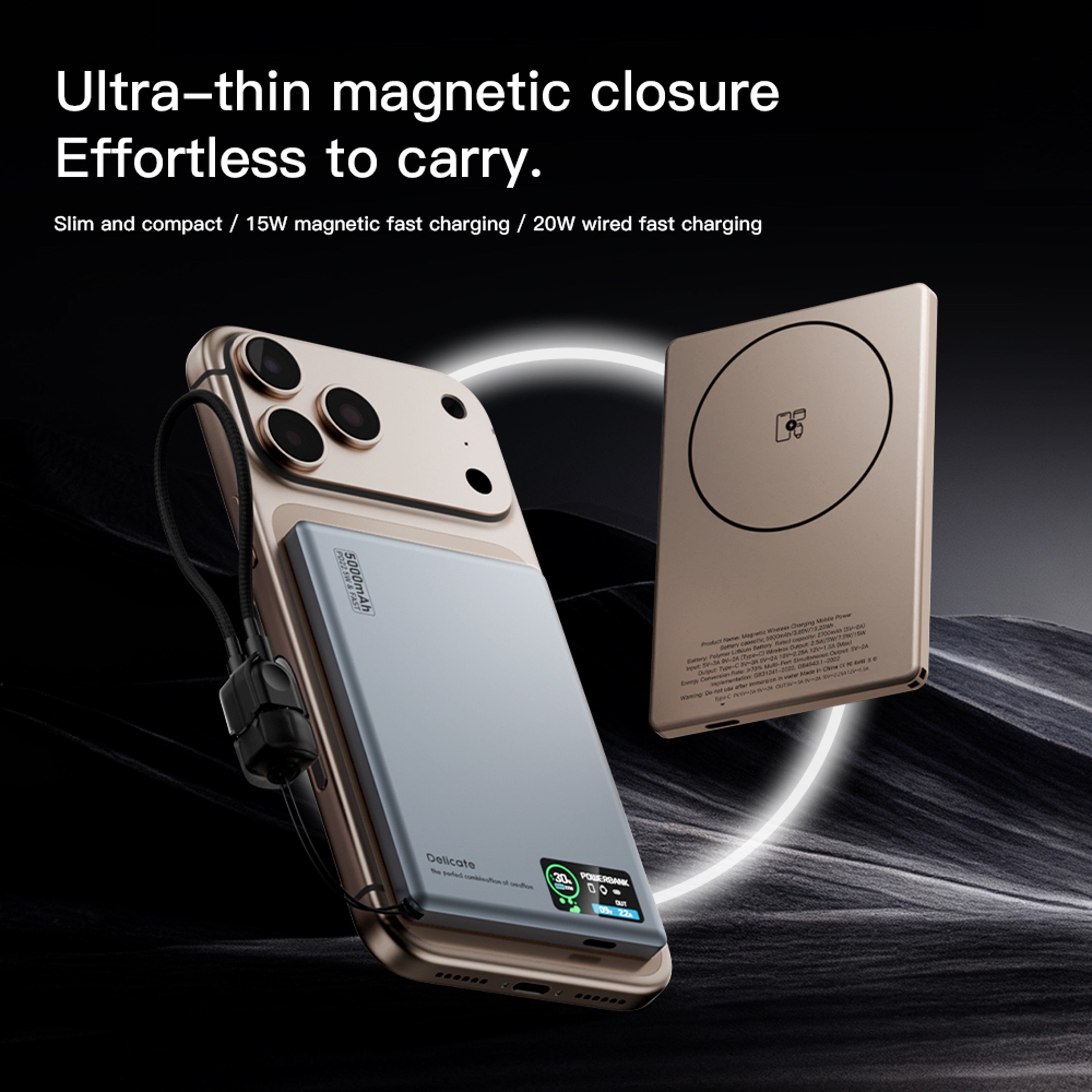 MagSafe Power Bank With Smart Display Wireless Charger For IPhone And Apple Watch 3