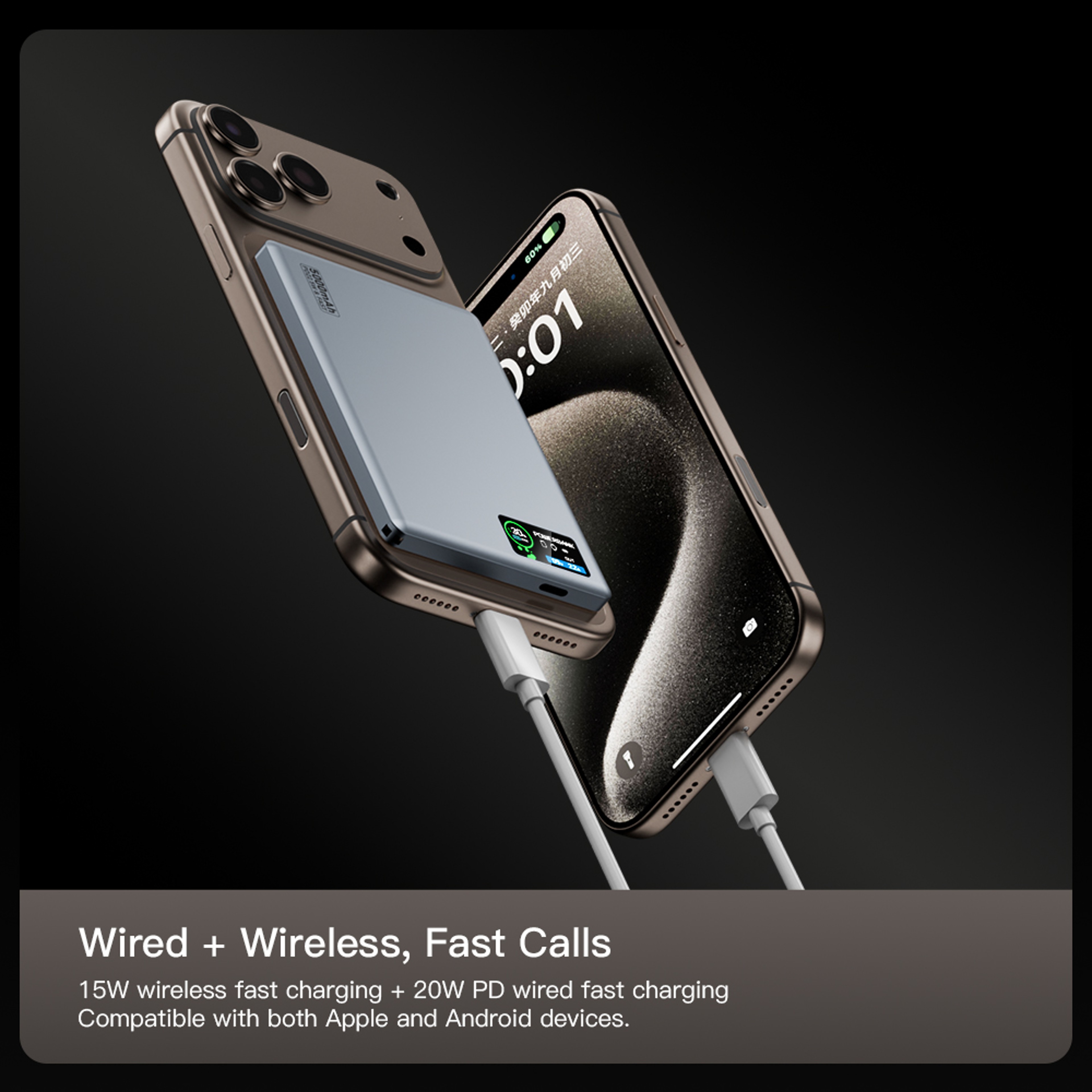MagSafe Power Bank With Smart Display Wireless Charger For IPhone And Apple Watch 4