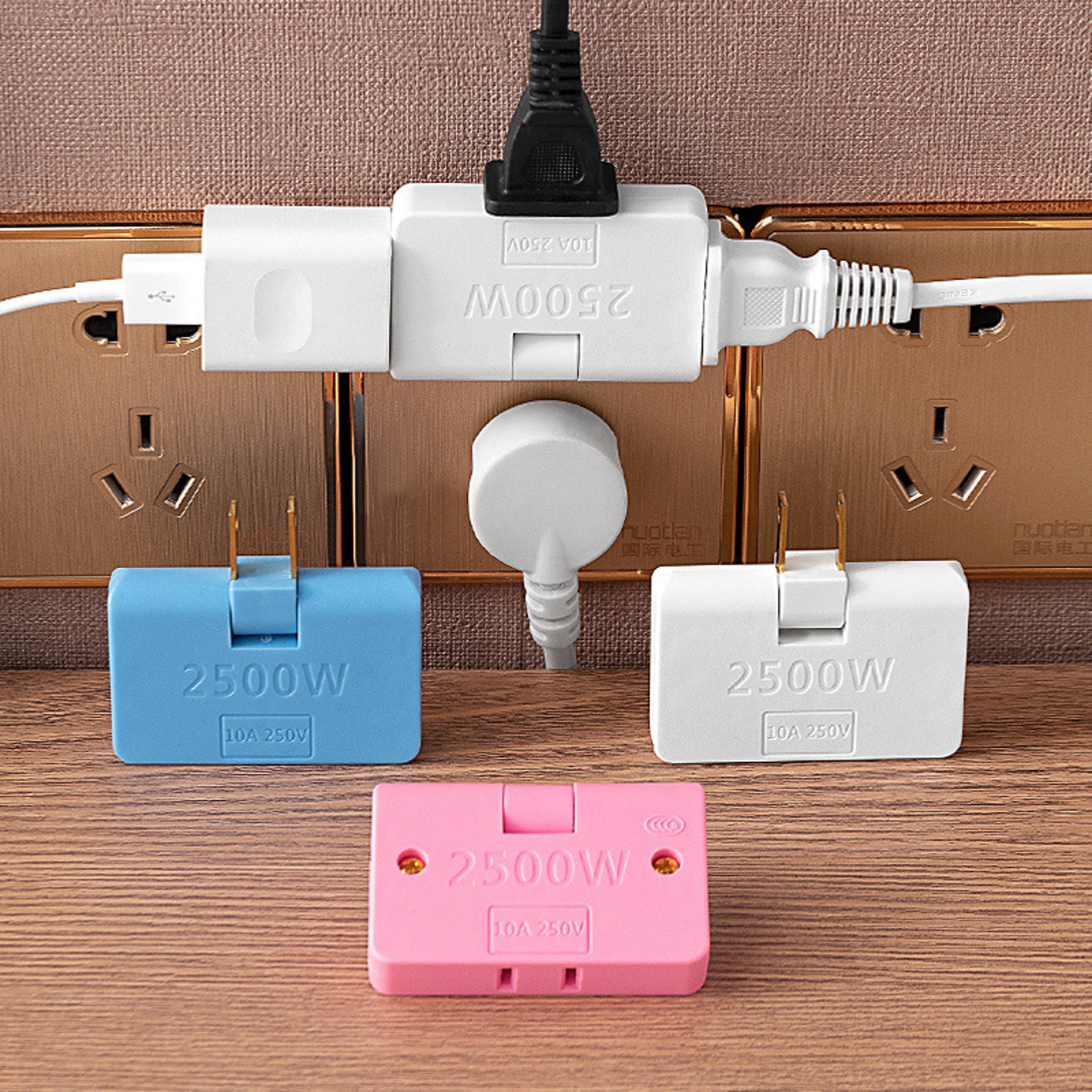 Outlet Wall Adapter Degree Rotating Plug Adapter Slim Power Outlet Splitter US Plug 0
