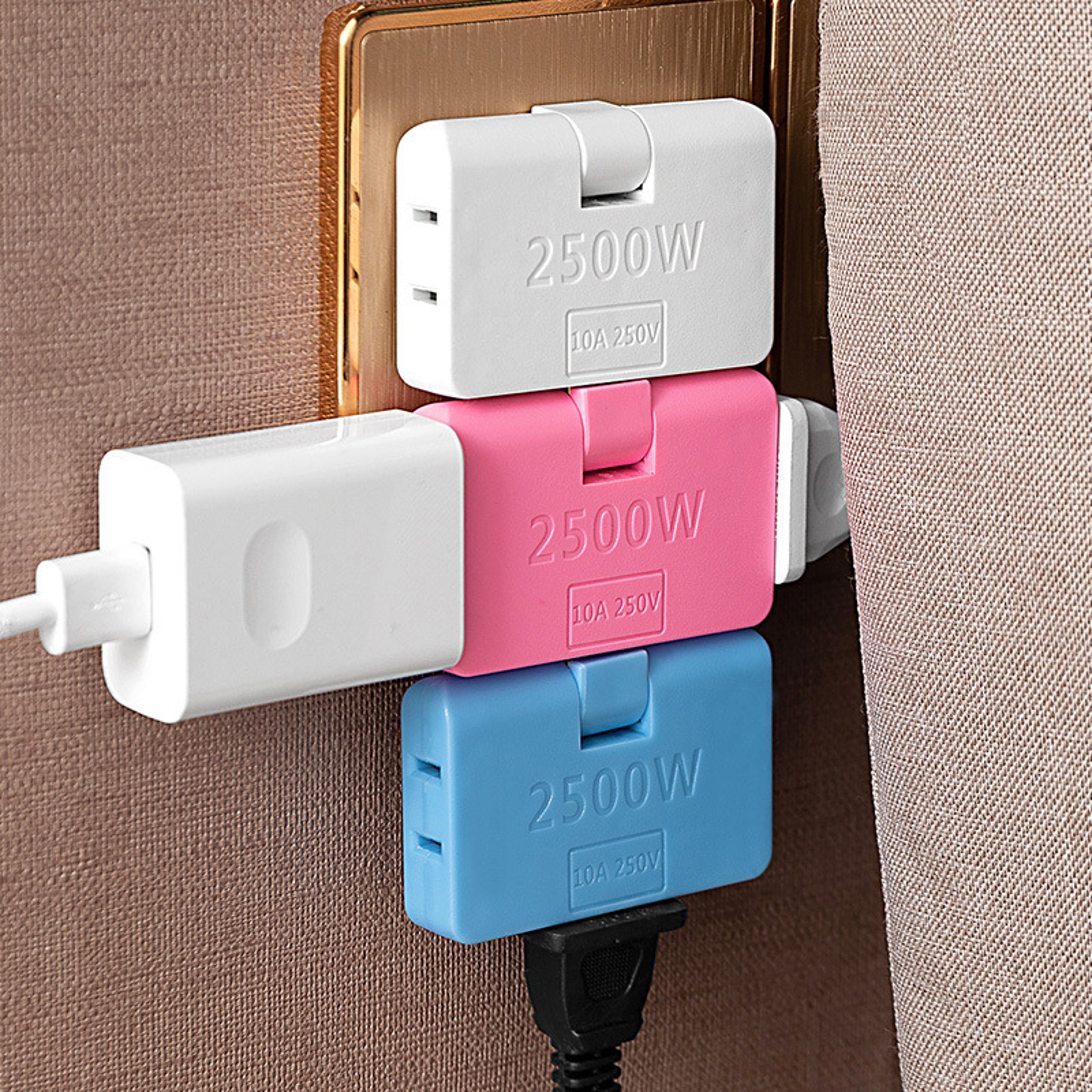 Outlet Wall Adapter Degree Rotating Plug Adapter Slim Power Outlet Splitter US Plug 1
