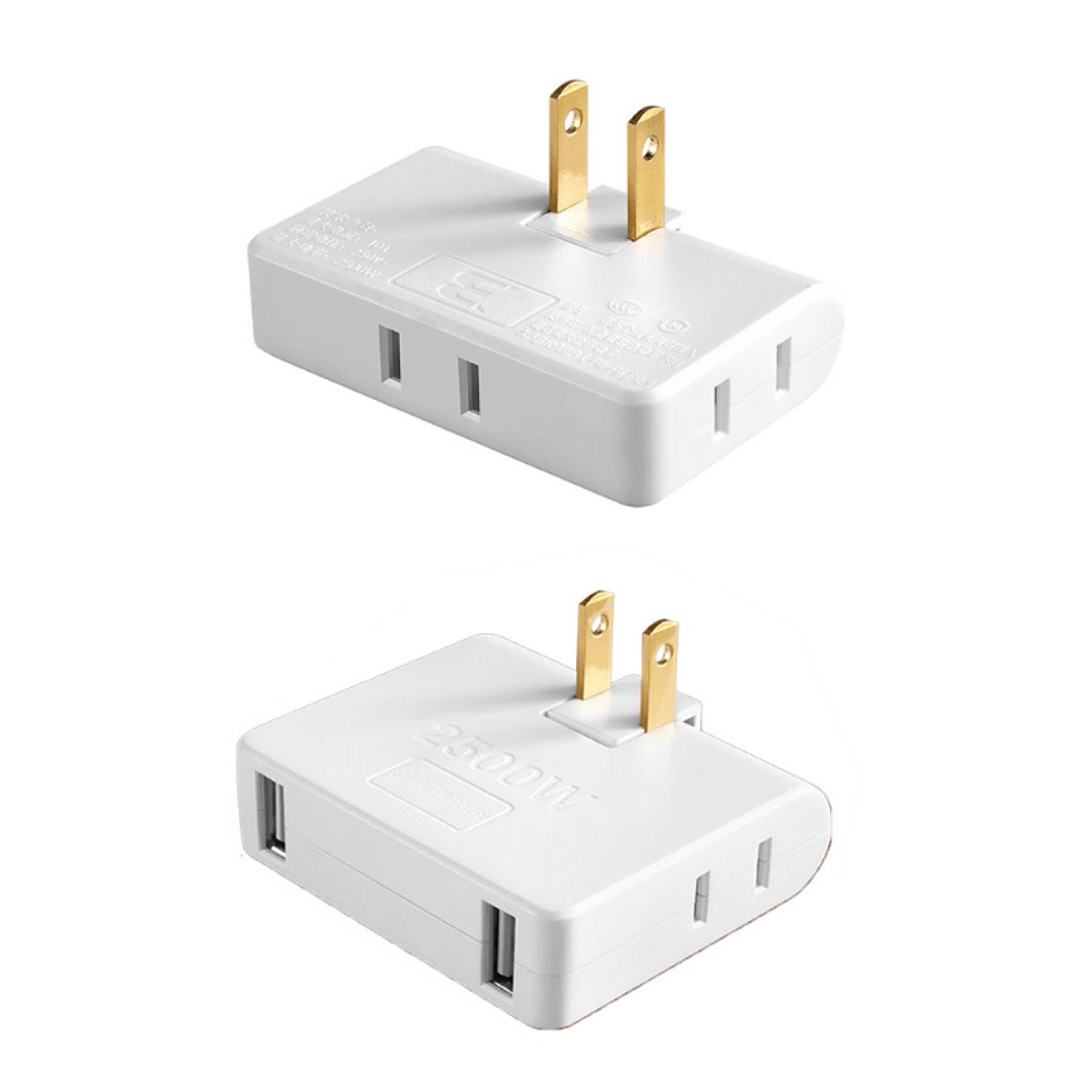 Rotating Plug AdaptervOutlet Wall Outlet Extender Multi Plug Power Splitter US Socket 0