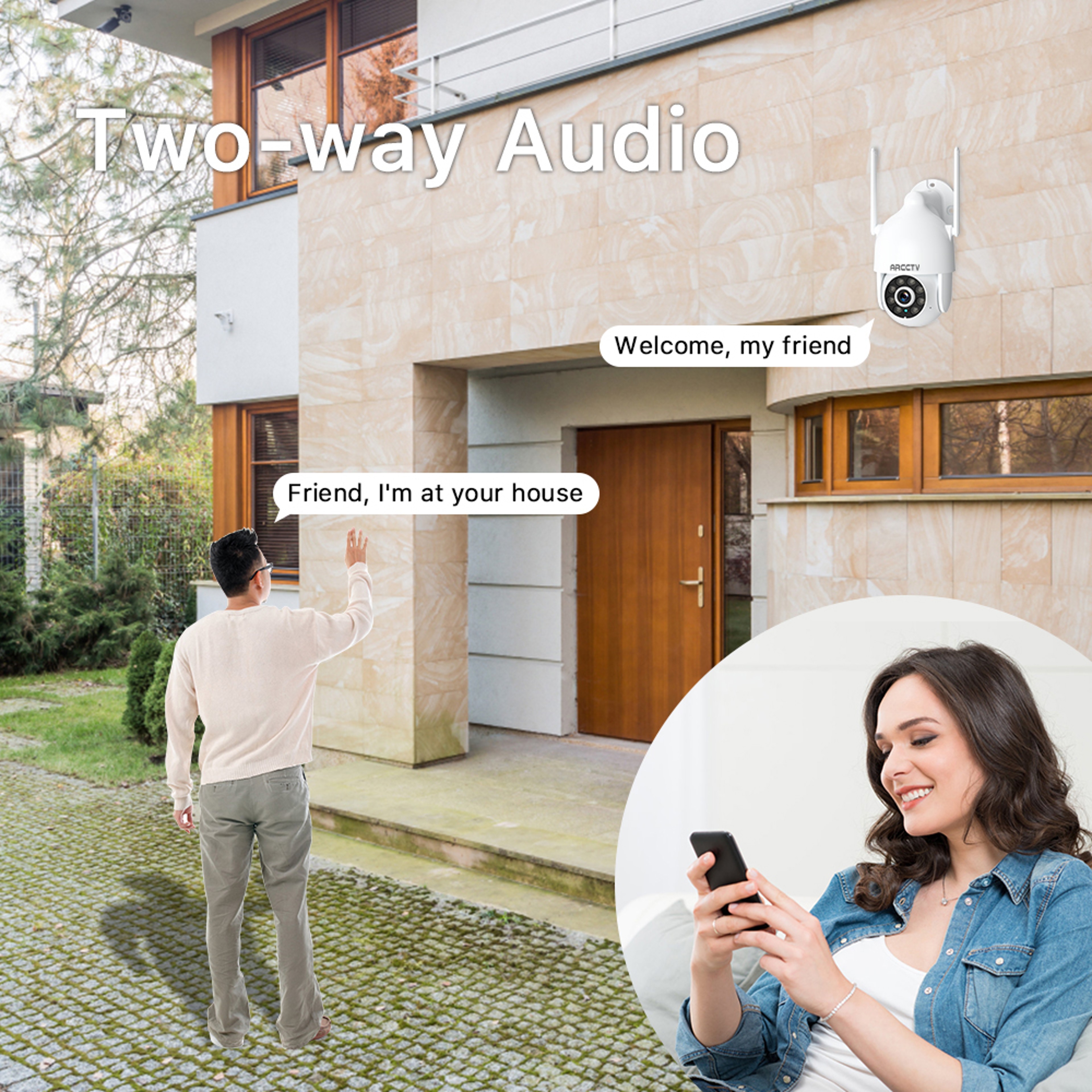 WiFi Security Camera Wireless Home Surveillance Camera with Auto Tracking and Color Night Vision – view 4