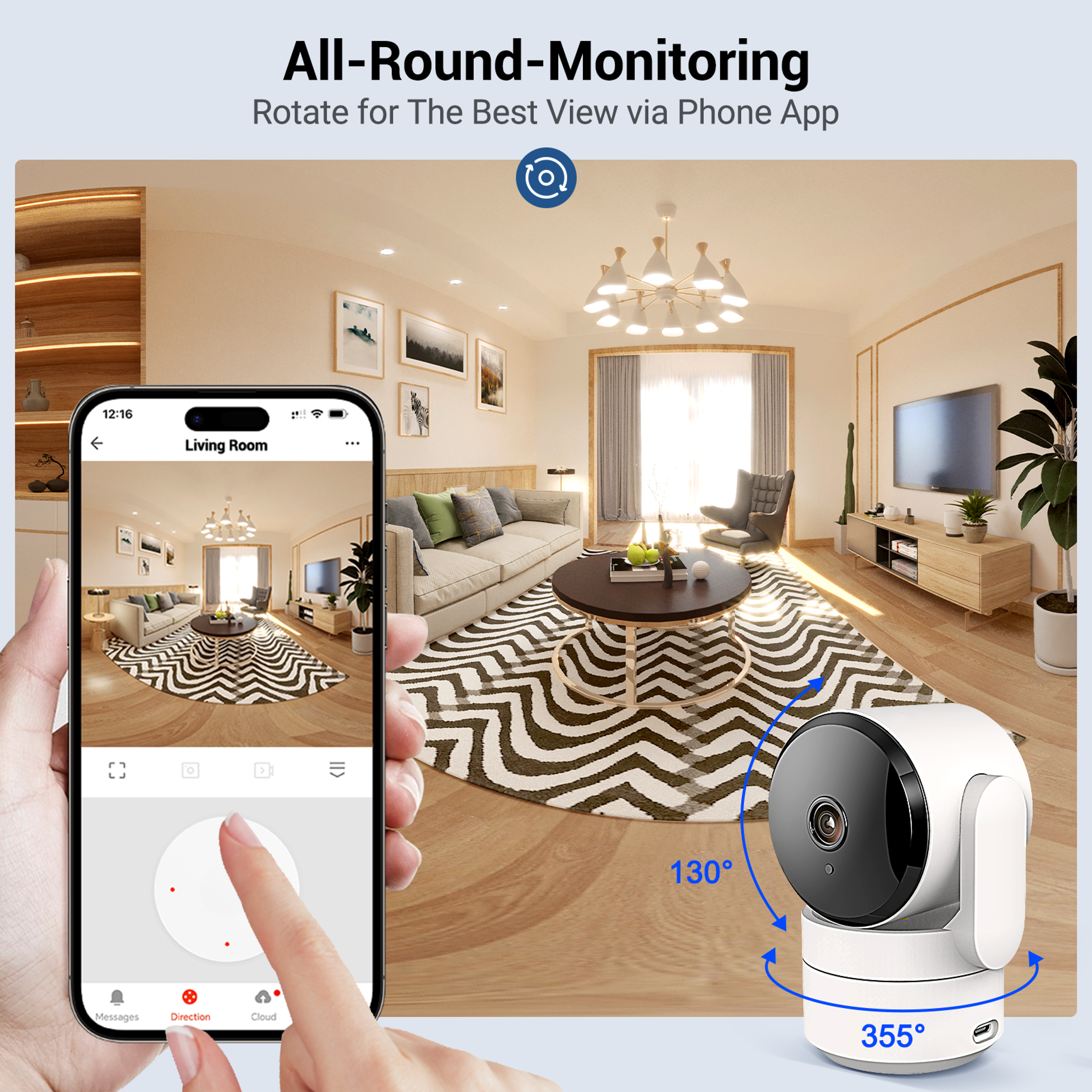 Ndoor Security Camera Degree WiFi Camera With AI Motion Detection And Night Vision 1
