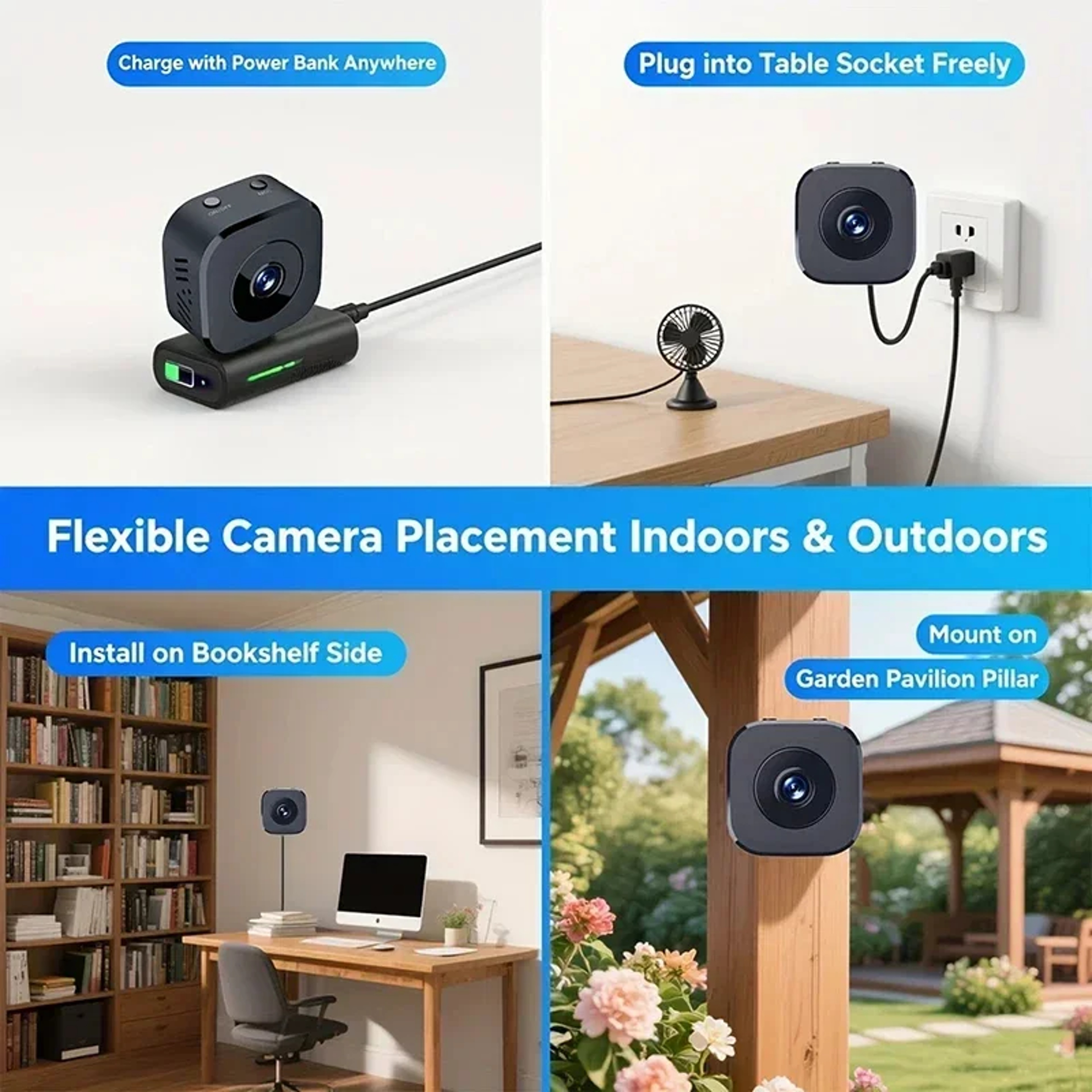 Mini WiFi Security Camera Indoor Surveillance Camera With Night Vision And Two Way Audio 6