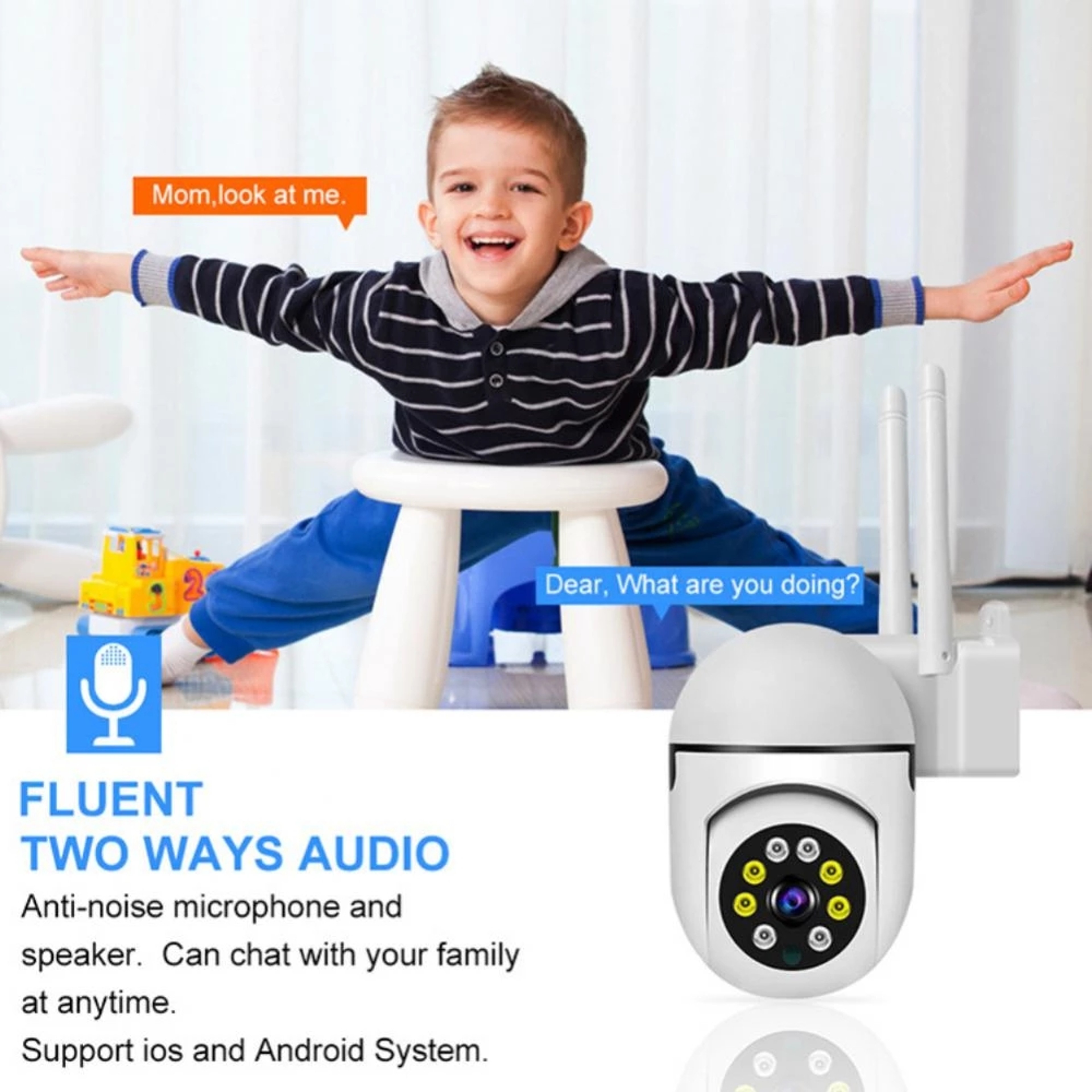 WiFi Security Camera With AI Human Detection Digital Zoom Wireless IP Camera 5