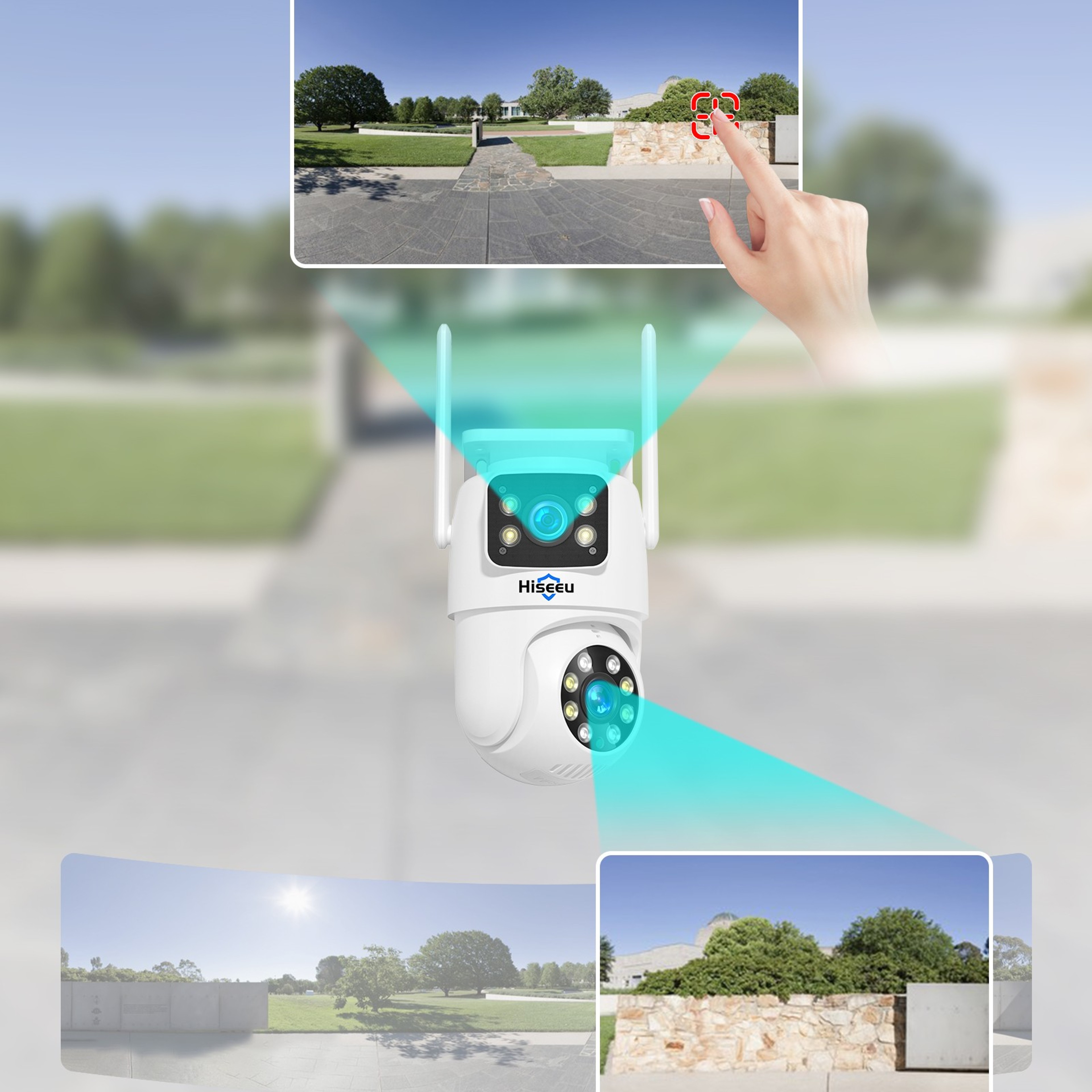 WiFi PTZ Camera 6MP Dual Lens Security Camera With Auto Tracking And Night Vision 4