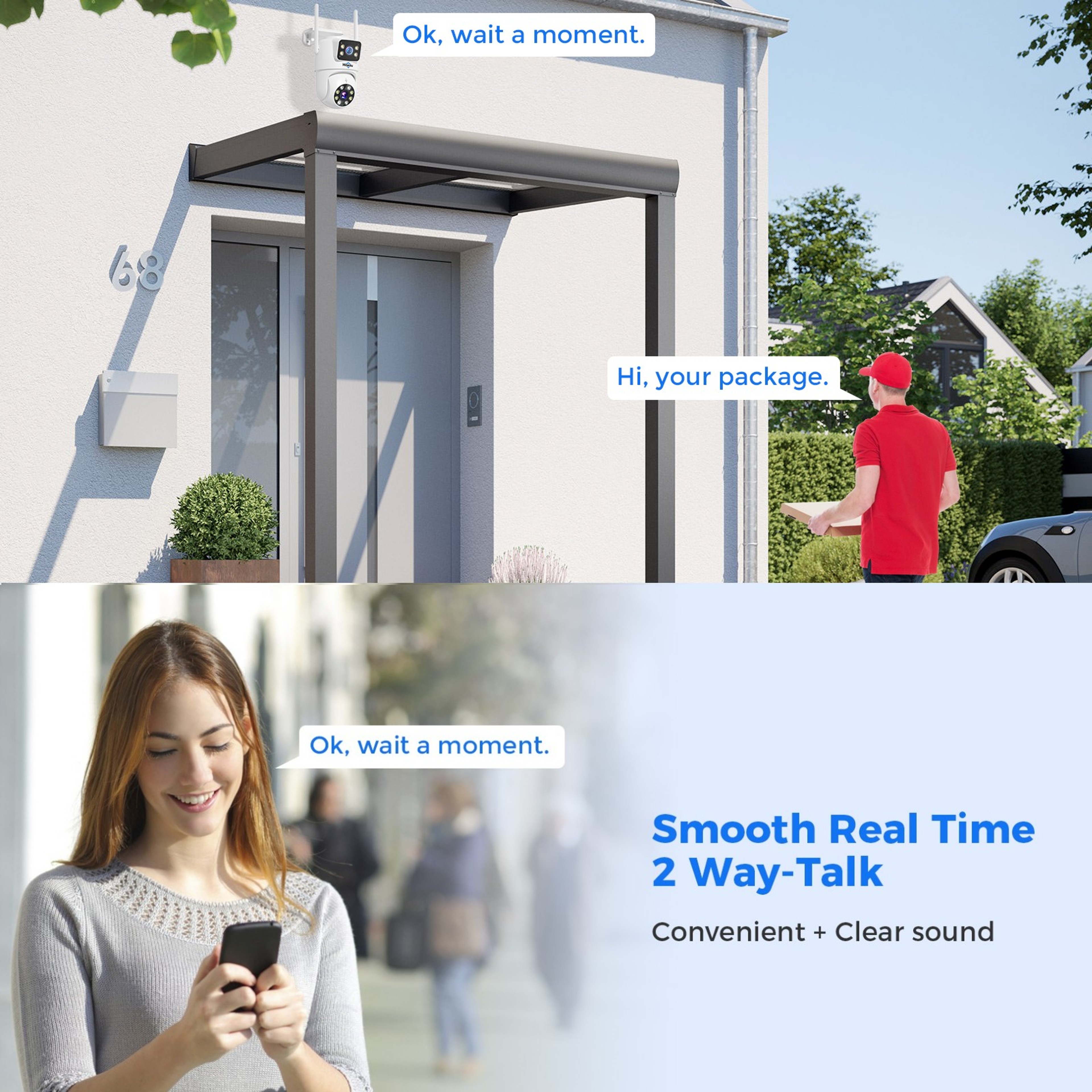 WiFi PTZ Camera 6MP Dual Lens Security Camera With Auto Tracking And Night Vision 5