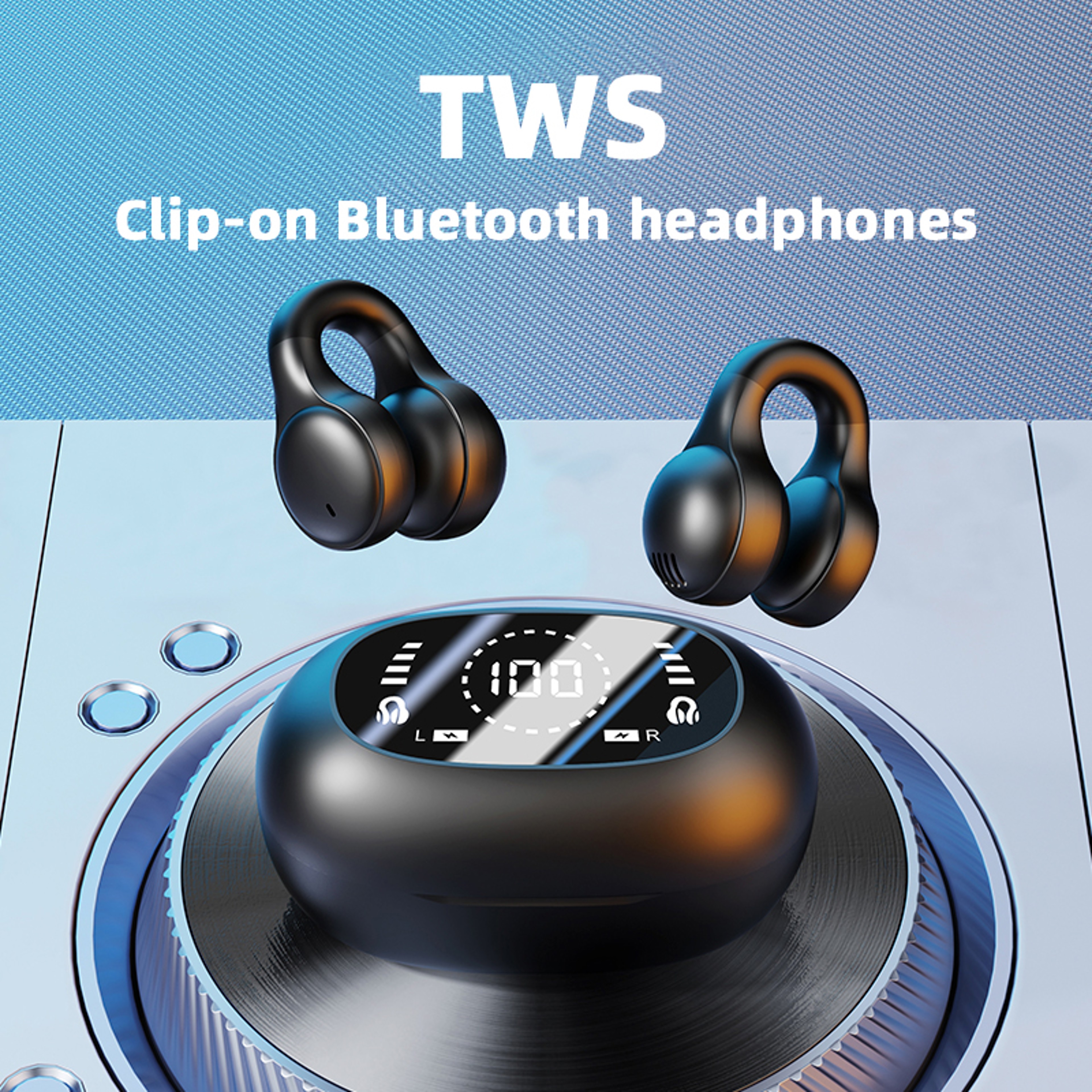 Bluetooth Wireless Headphones With Mic Noise Cancelling Sports Earbuds Clip Ear Headset 3
