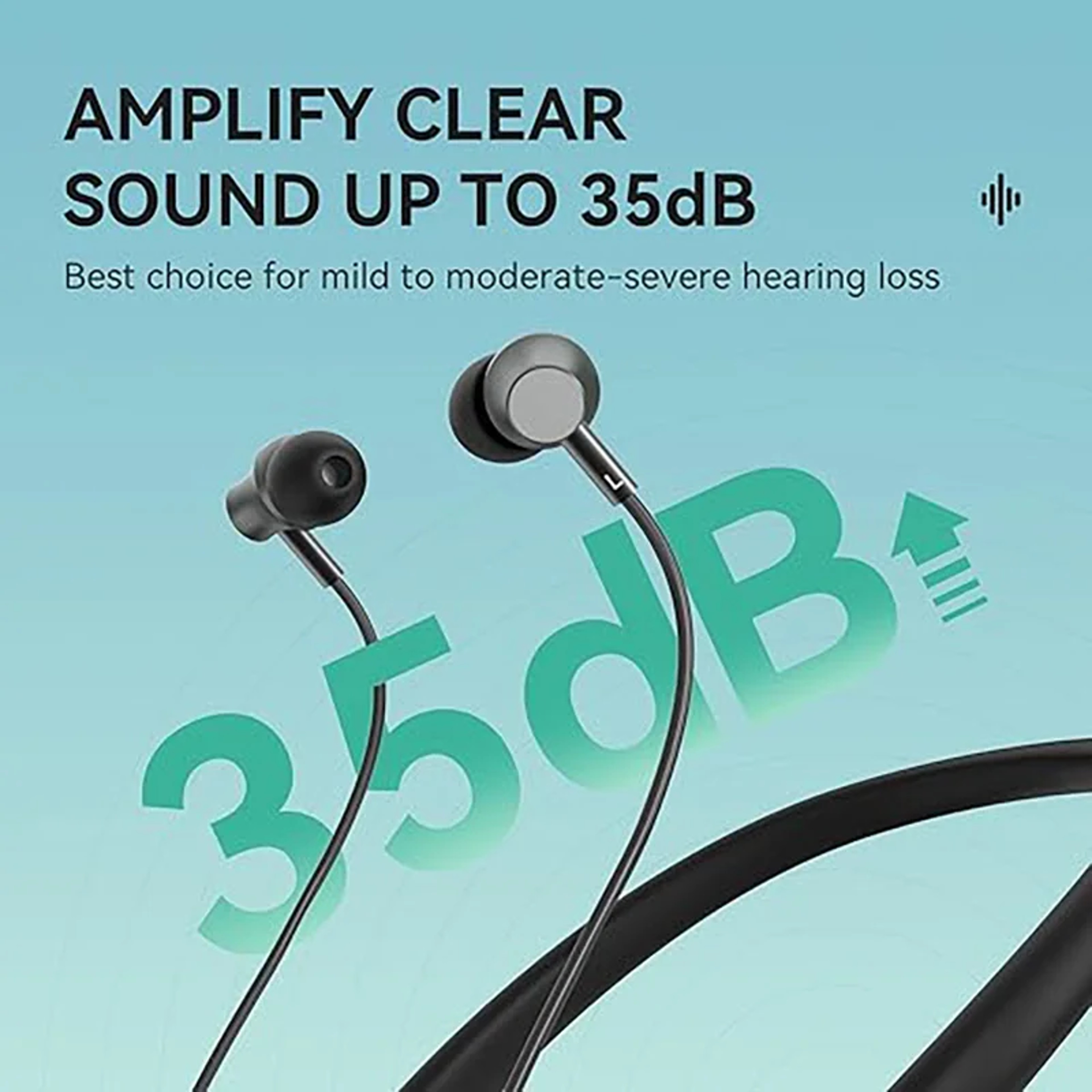 Bluetooth Hearing Amplifier Rechargeable Neckband Hearing Aid With Noise Reduction For Seniors 3