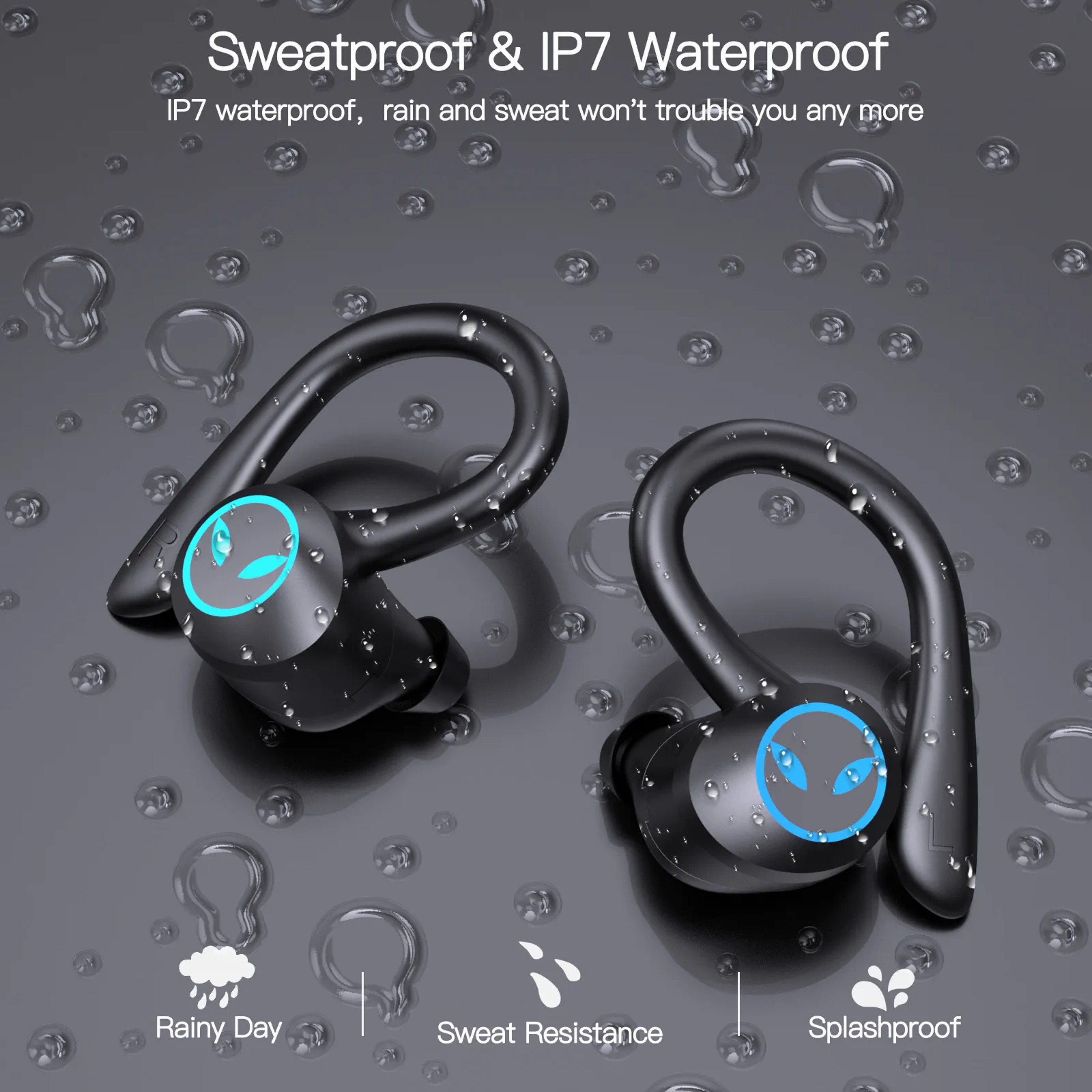Bluetooth Wireless Earbuds with Touch Control HiFi Bass Waterproof Sports Headphones – view 2