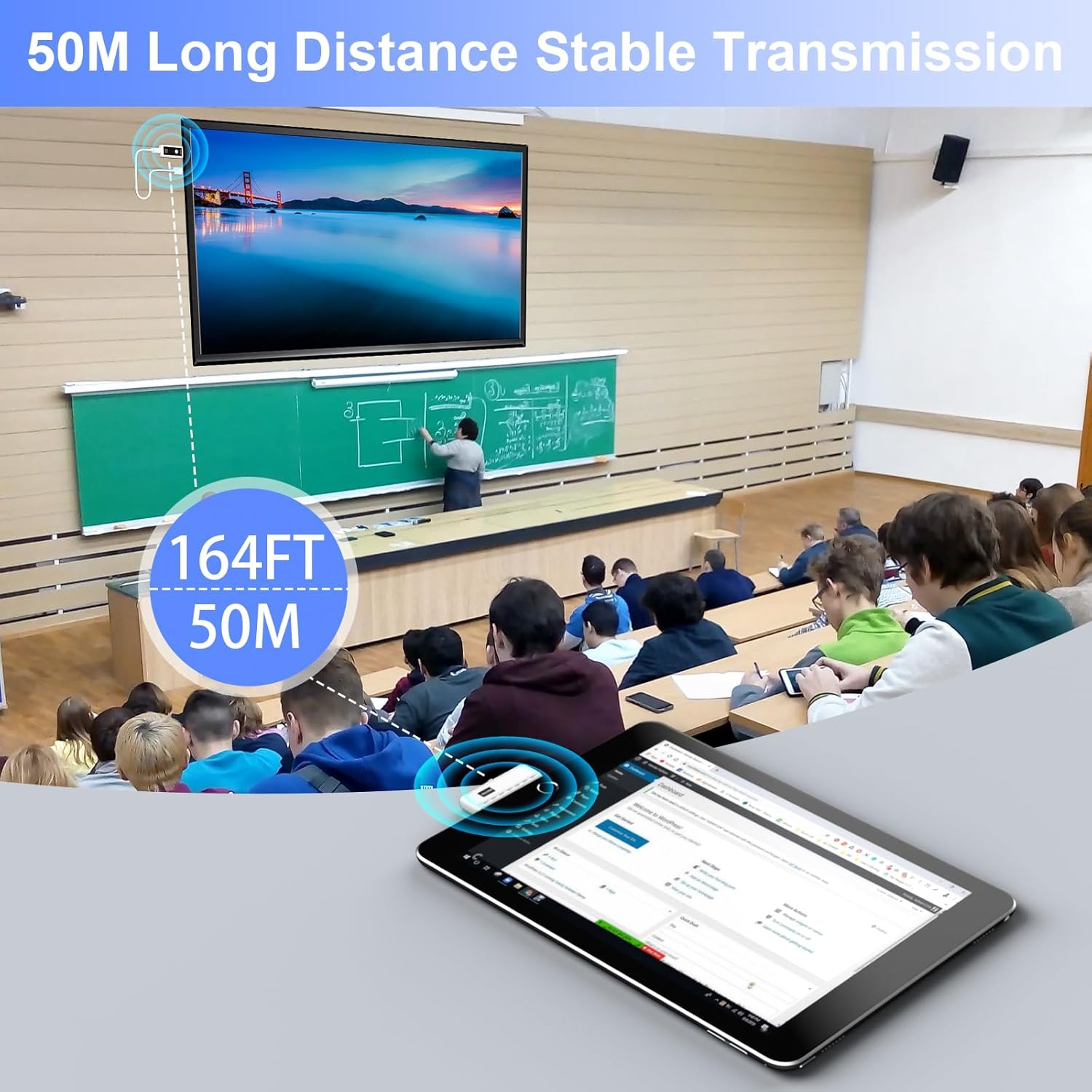 Wireless HDMI Extender HDMI Transmitter and Receiver with USB C Plug and Play – view 3
