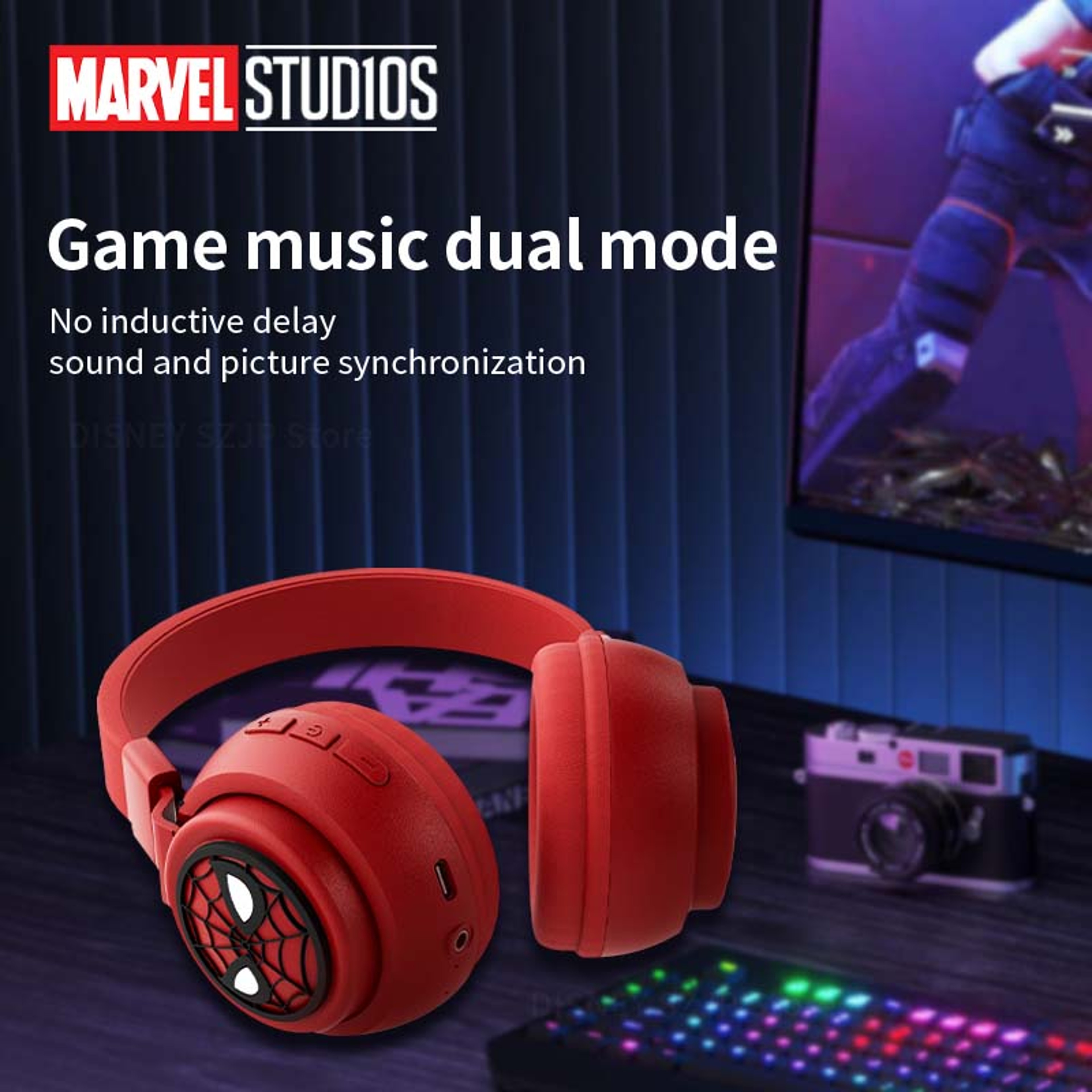 Spider Man Bluetooth Headphones Foldable Wireless HiFi Headset For Kids And Anime Fans 5