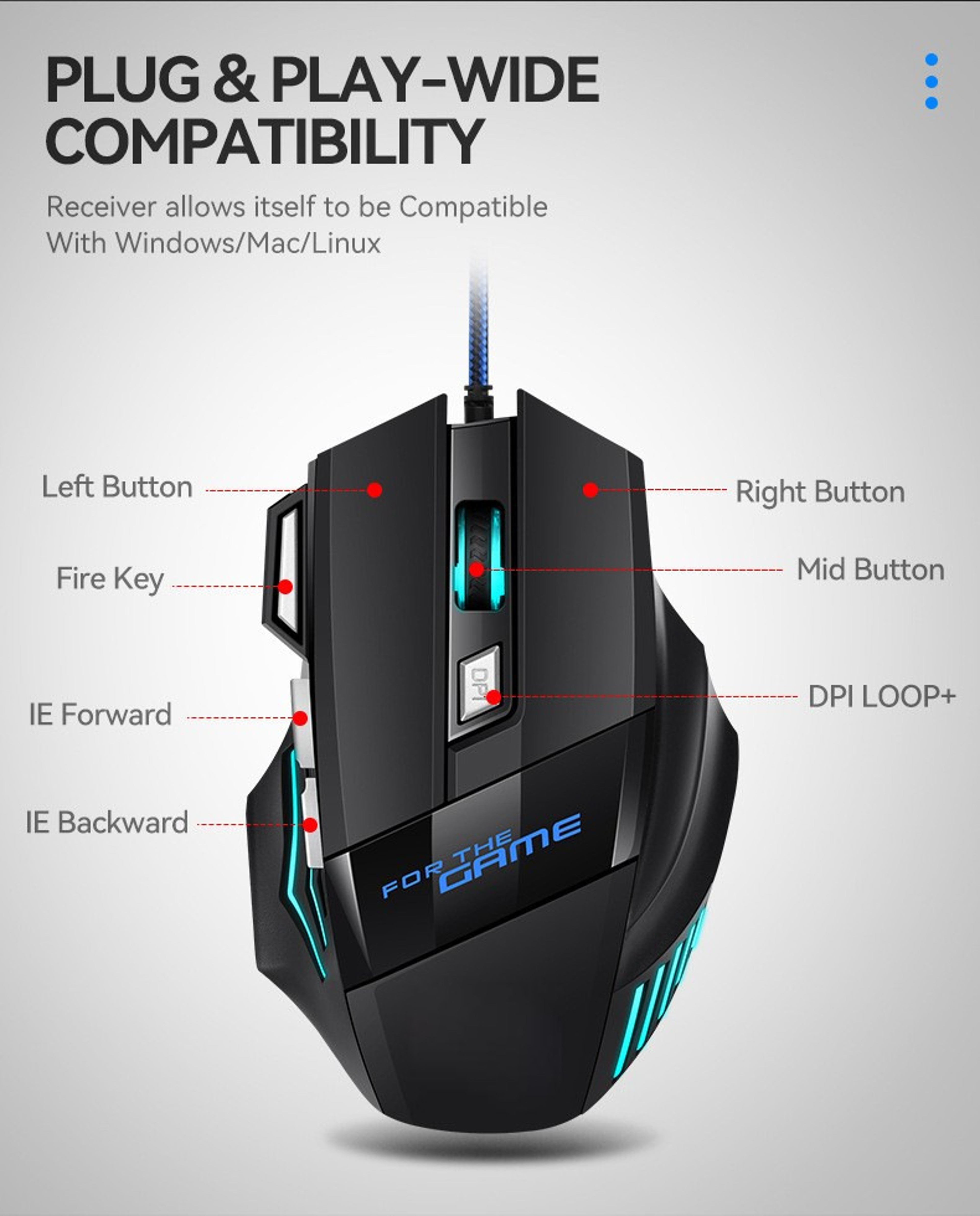 RGB Wired Gaming Mouse 7D Ergonomic USB Gaming Mouse For PC Laptop With Hyperspeed Tracking 4