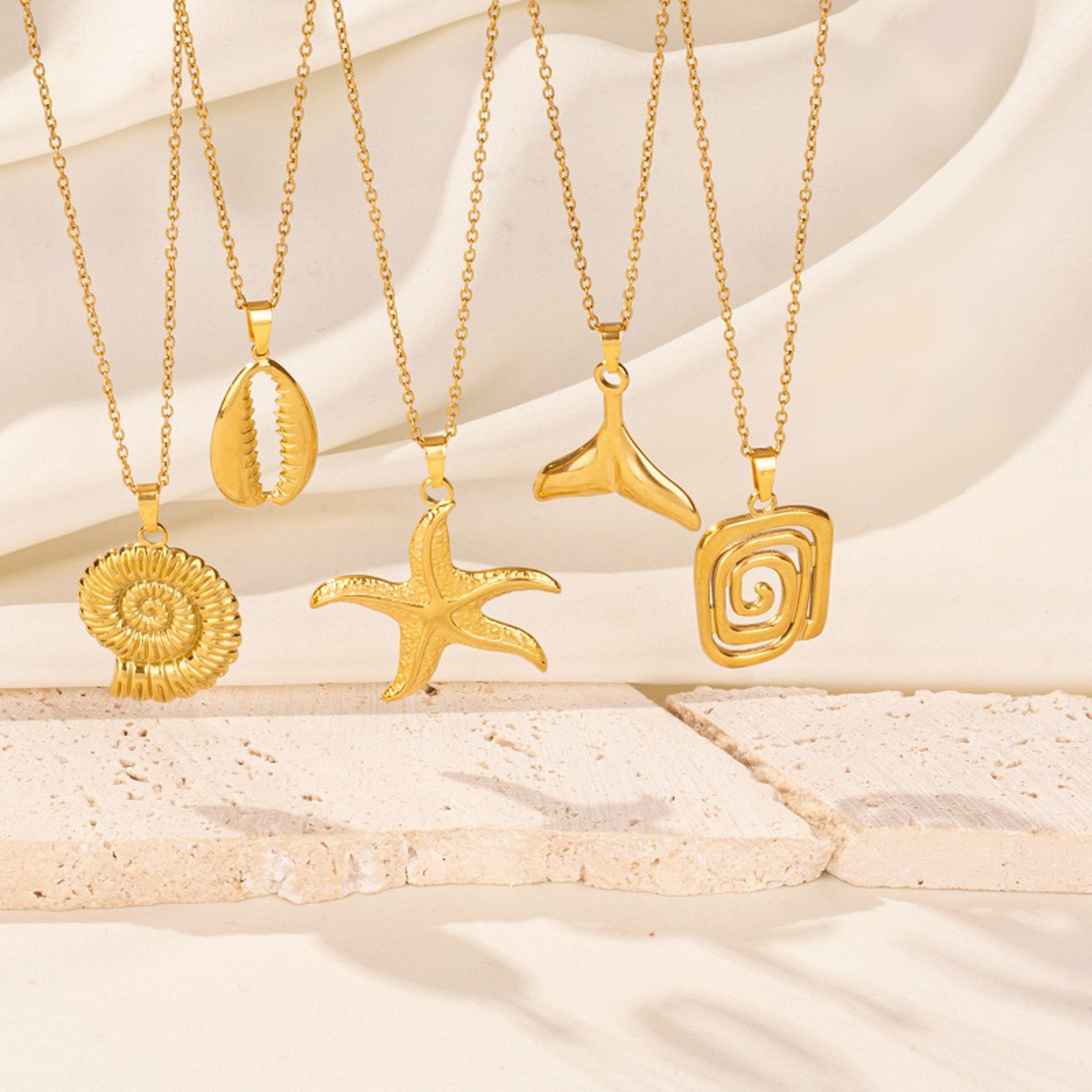 Ocean Inspired Starfish Necklace  Mermaid Tail Shell Pendant For Beach Lovers 4