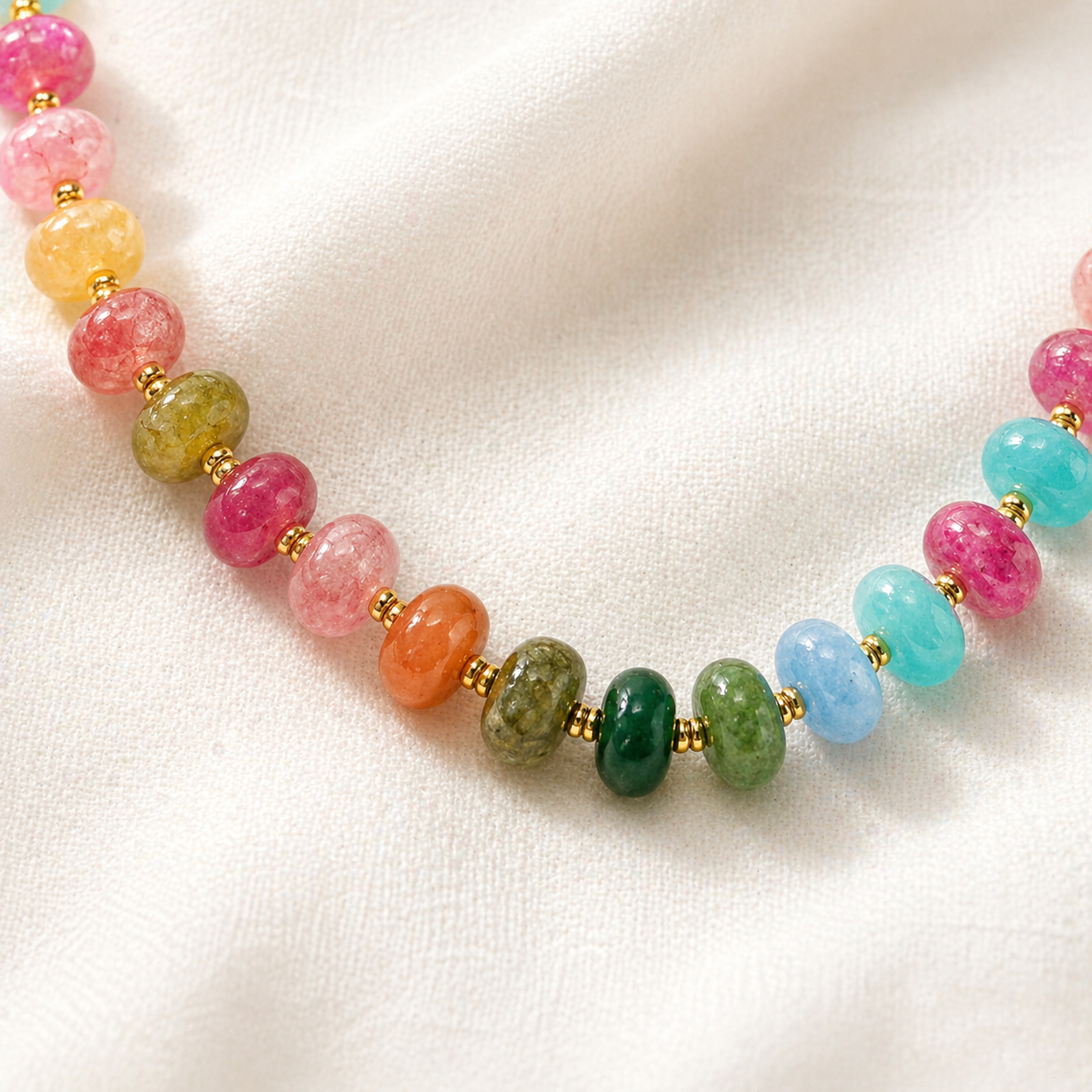 Bohemian Natural Stone Necklace Adjustable Bohemian Beaded Necklace with Semi Precious Beads – view 4