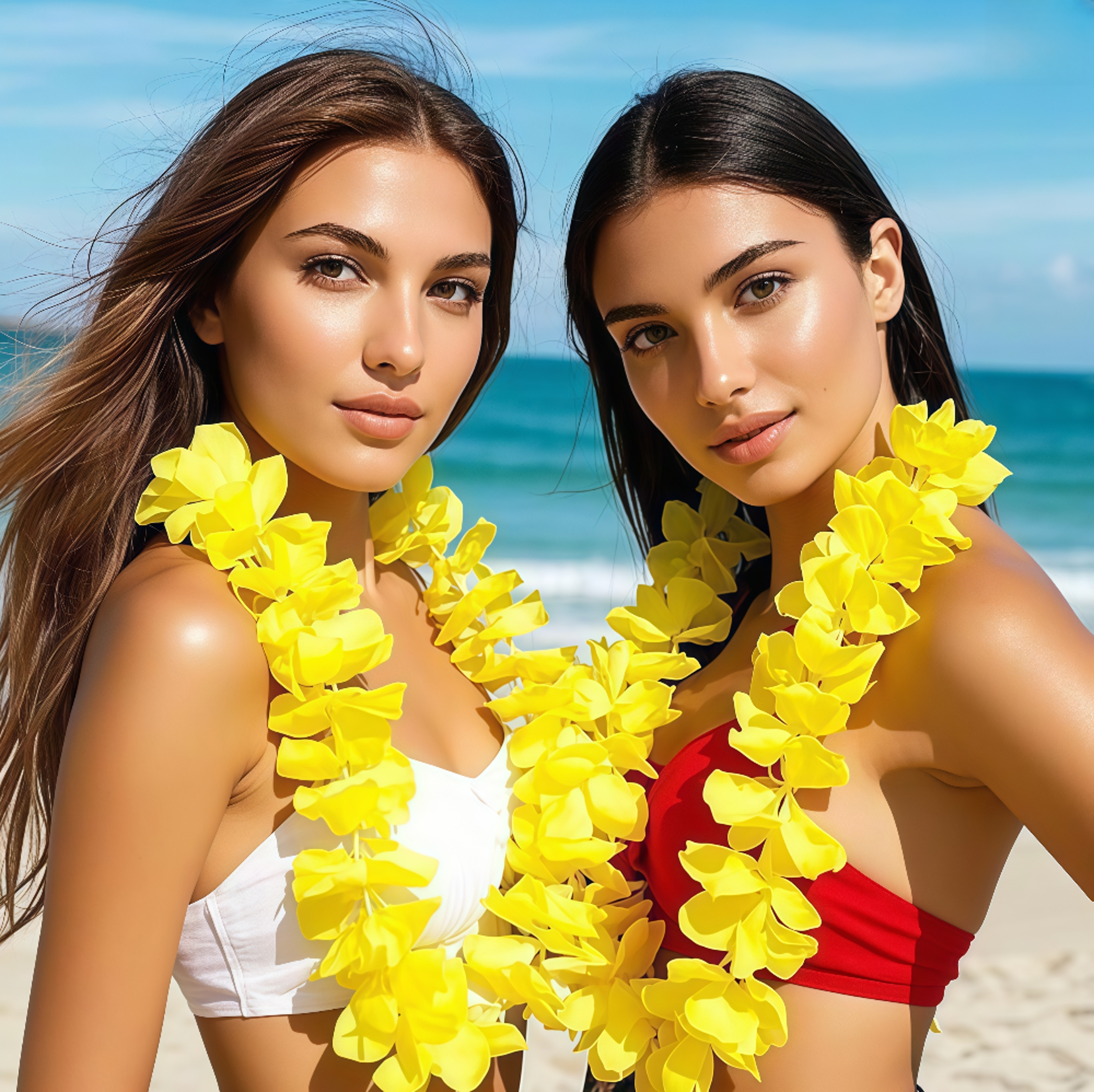 Hawaiian Lei Necklace Tropical Hula Flower Garland for Beach Parties & Luau Accessories – view 1