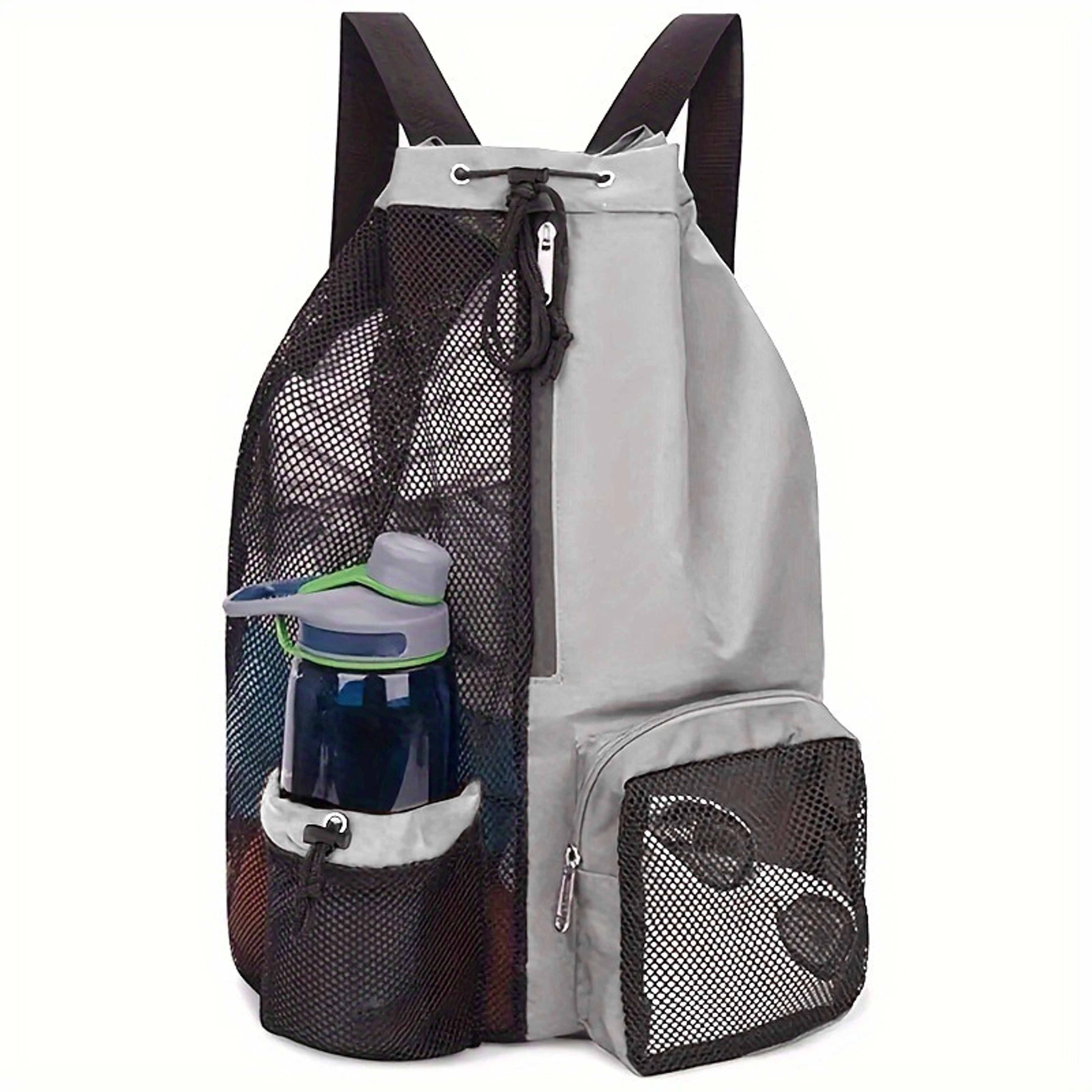 Mesh Swim Bag Drawstring Backpack With Wet Dry Pocket For Beach Gym  Swimming Gear 6