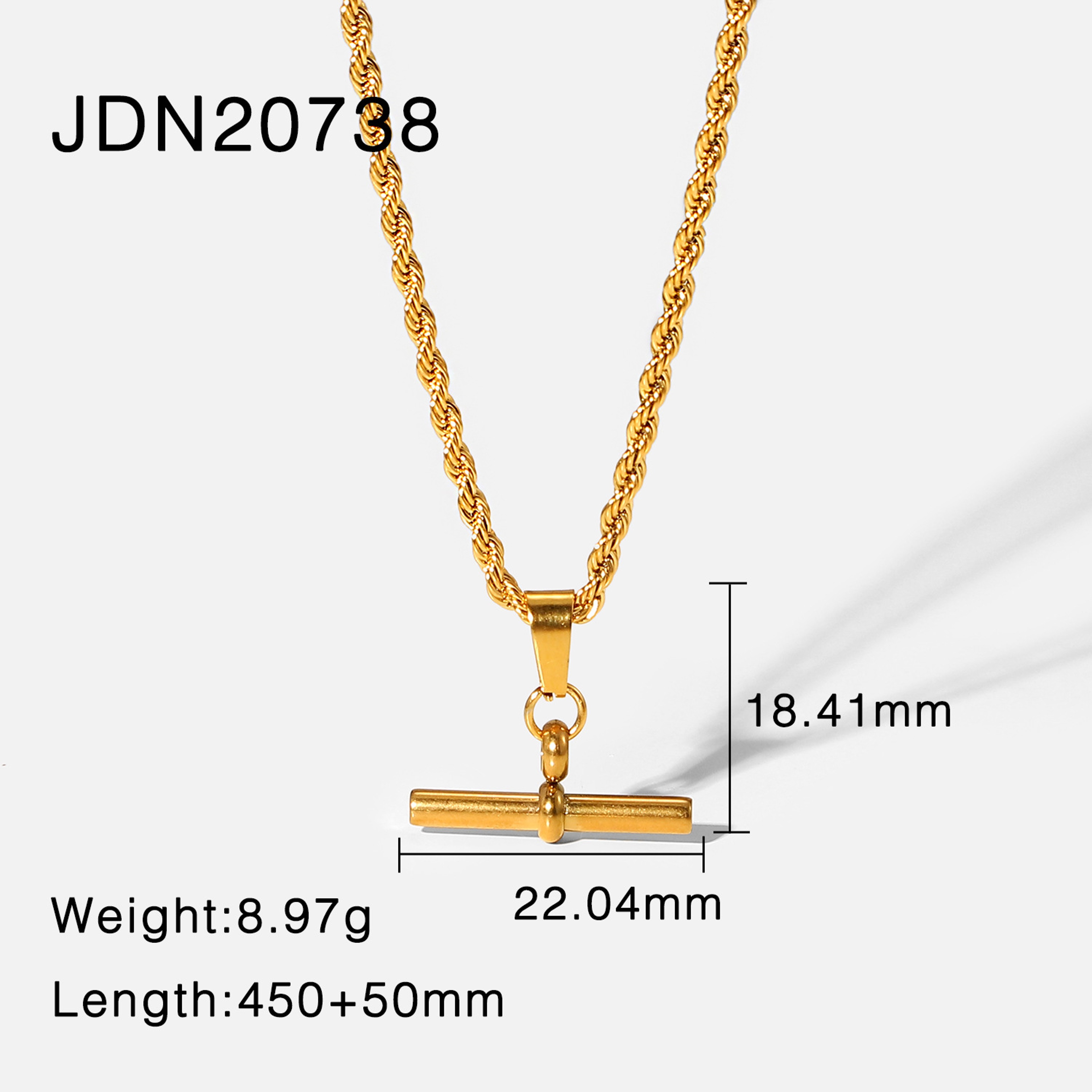 Stainless Steel T Bar Necklace For Women Figaro Chain Layering Necklace With Modern Punk Style 2