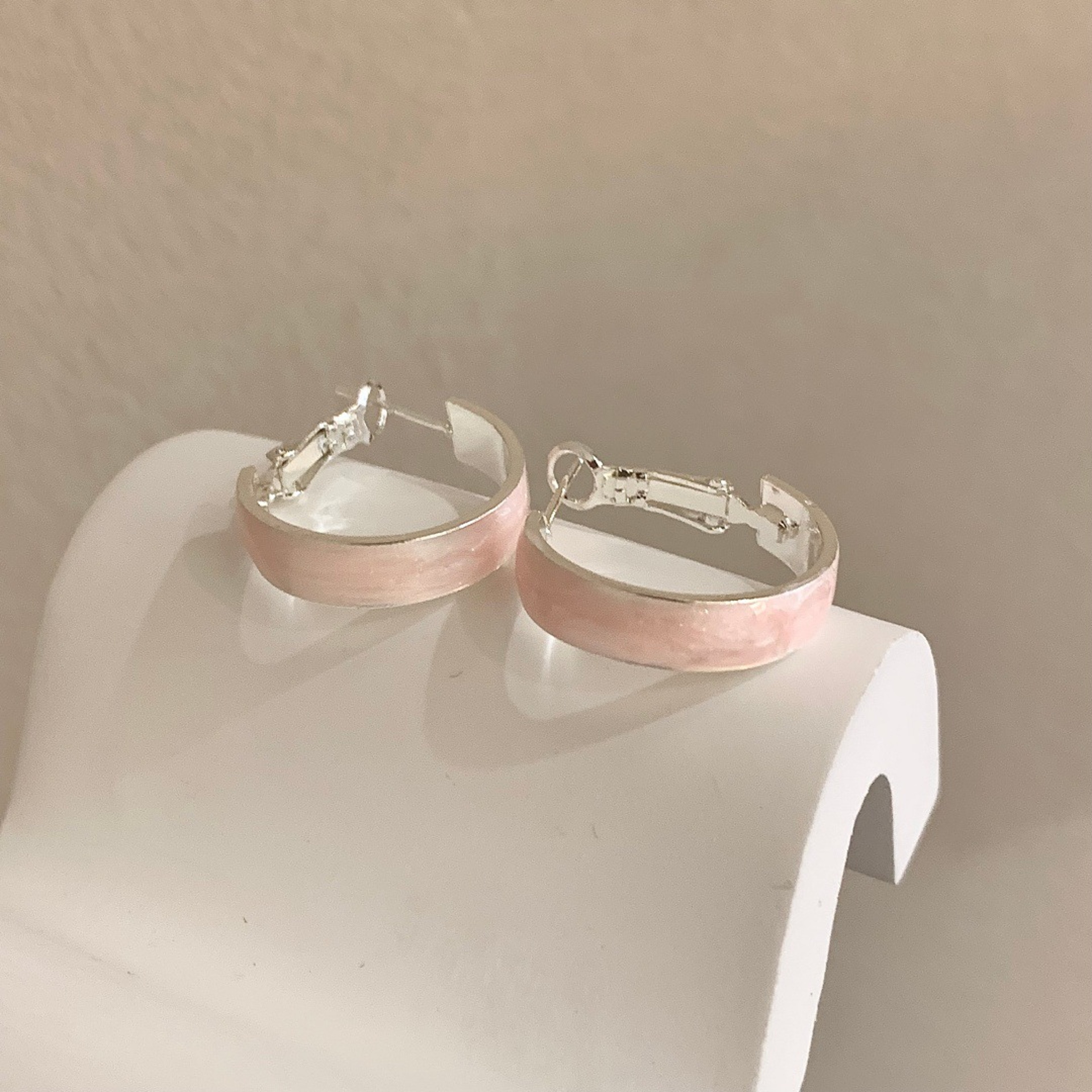 Summer Macaron Silver Plated Hoop Earrings Colorful C Hoop Earrings for Women – view 4