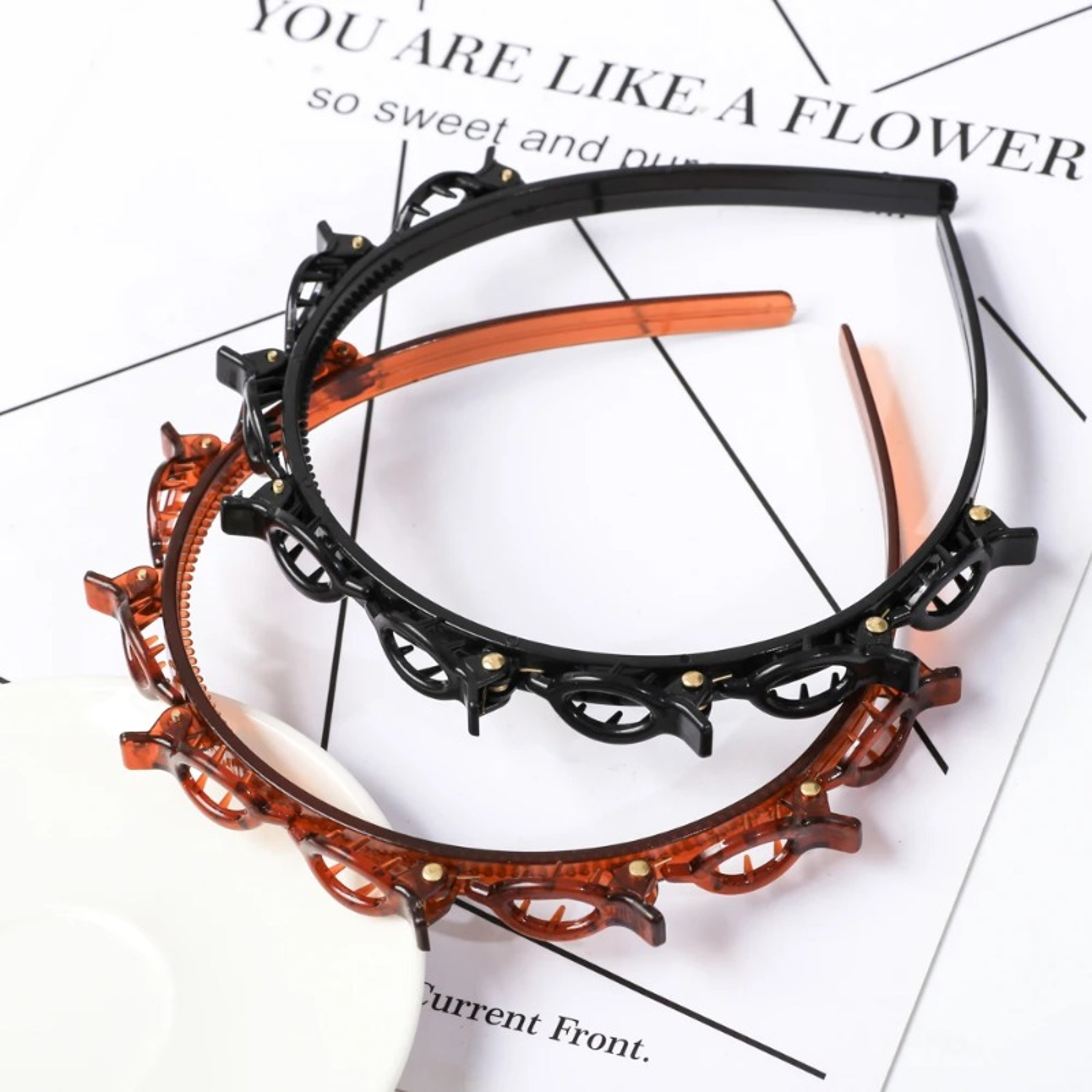 Elegant Braided Headband With Pearl Accent Double Layer Womens Hair Accessories For Everyday Style 1