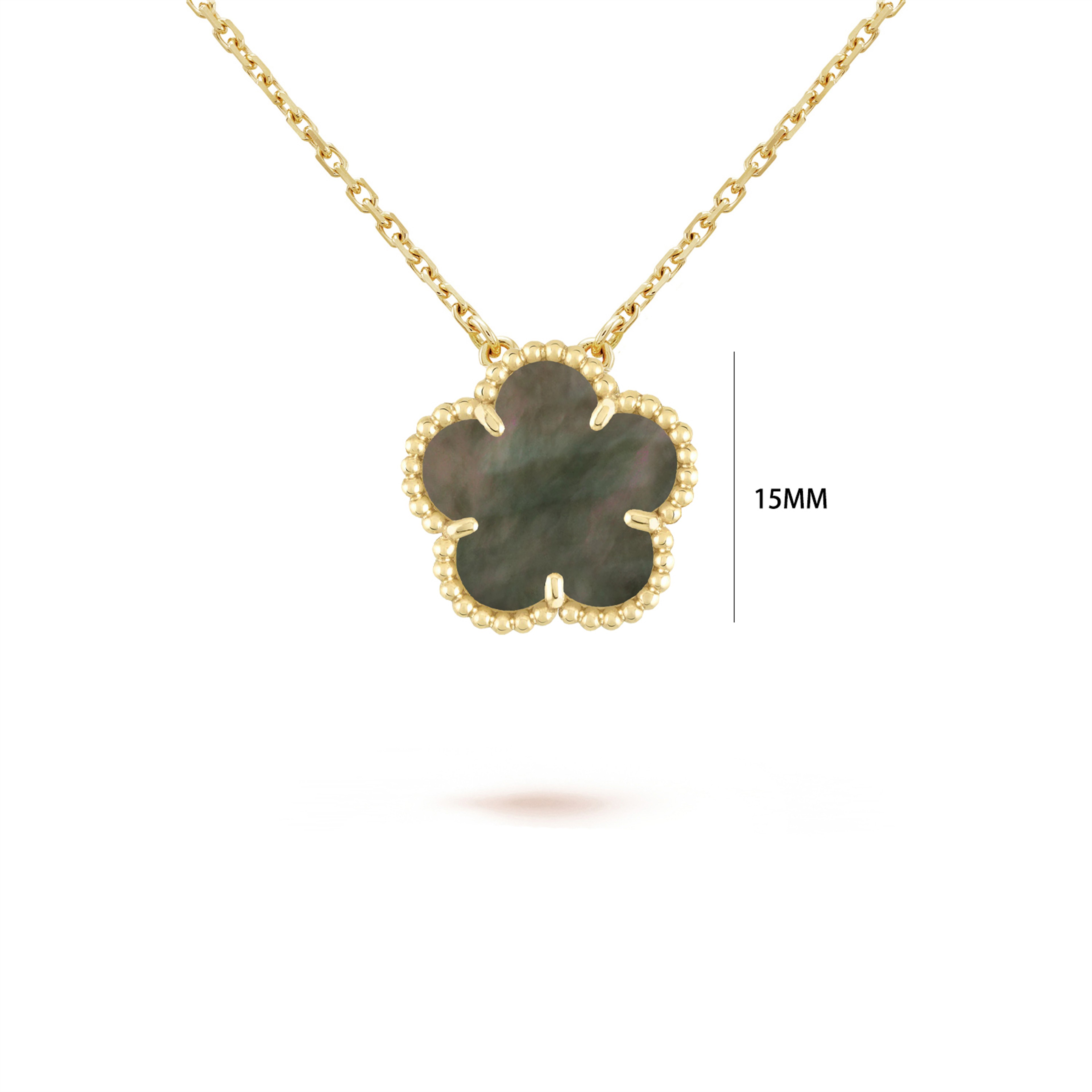 Lucky Clover Necklace With Natural Stone Five Leaf Flower Pendant For Women 0
