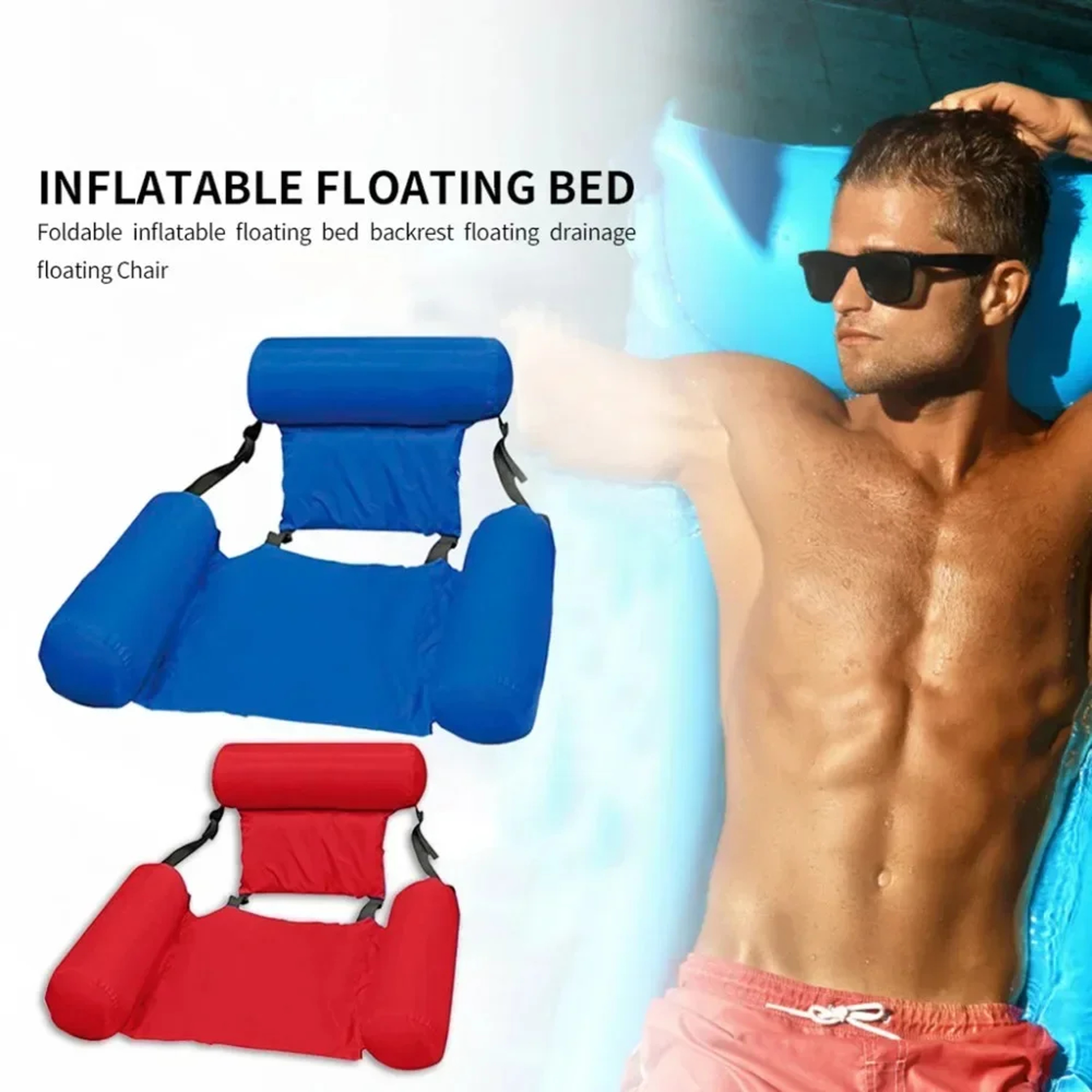 Foldable Water Hammock Float Portable Inflatable Pool Float Lounge Chair For Adults 1