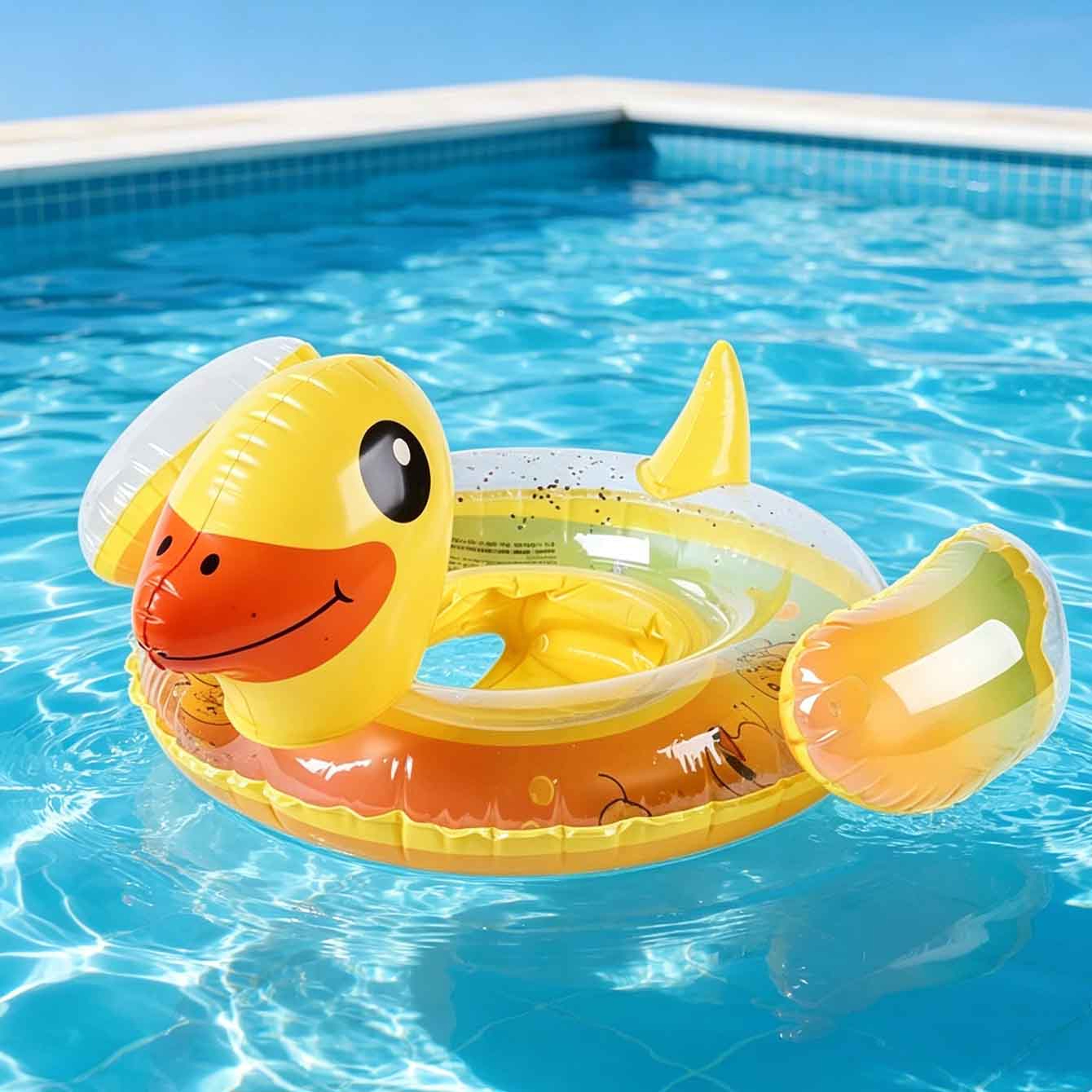 Cute Duck Pool Float Inflatable Swim Ring With Comfortable Seat For Summer Pool Fun 0