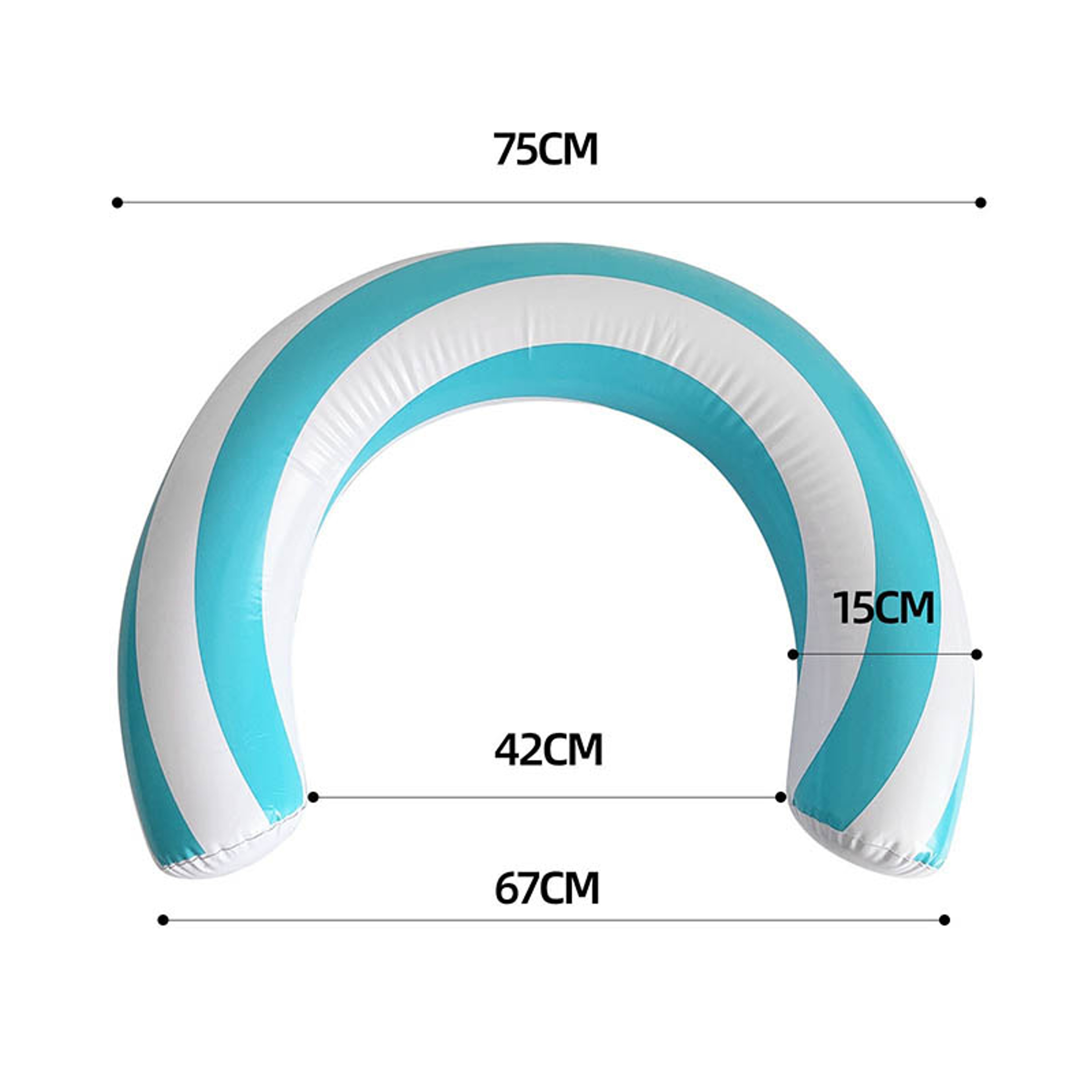 Striped U Shaped Inflatable Swim Ring Pool Float With Comfortable Arch Design 2