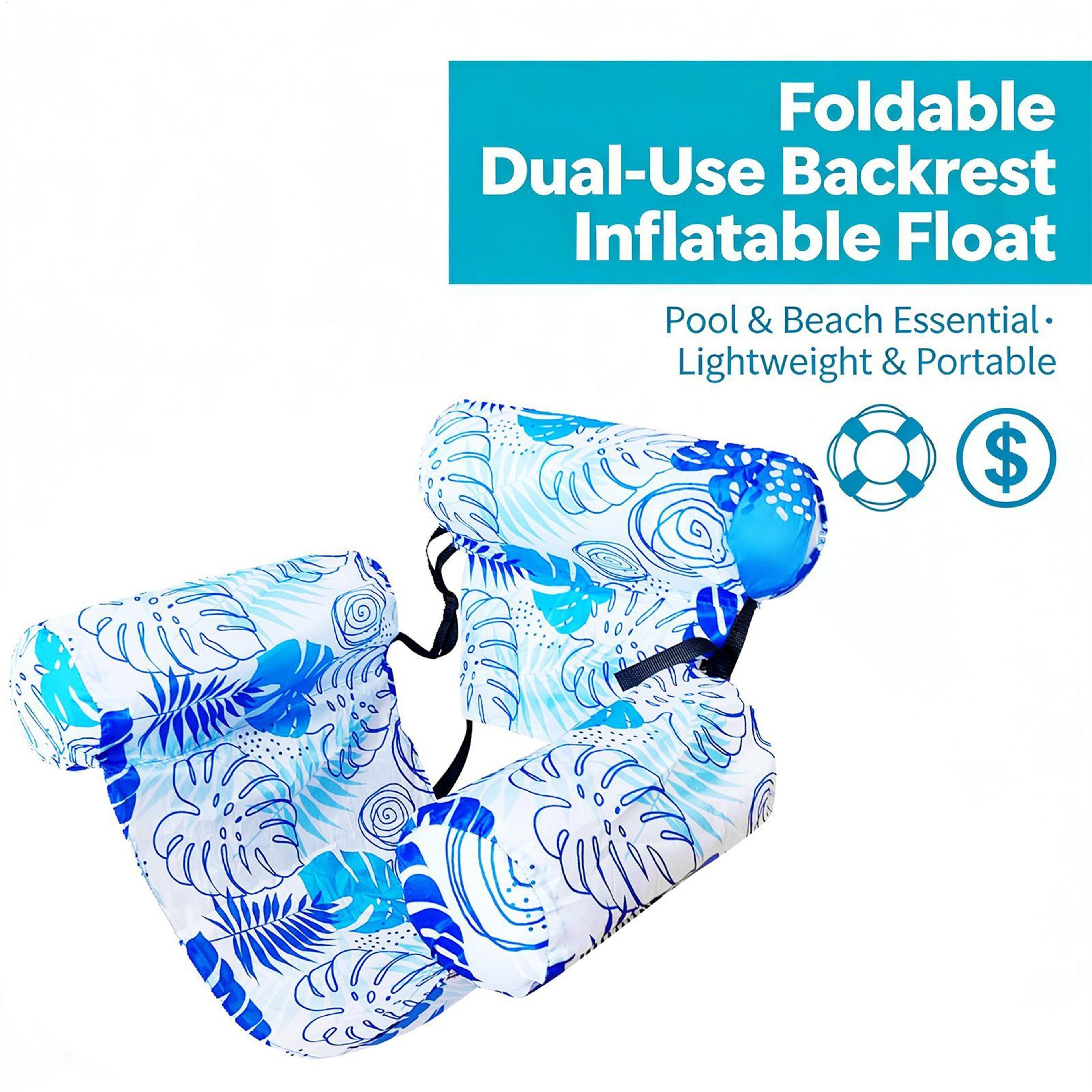 Heavy Duty Inflatable Pool Float Water Lounge Chair for Adults, Lake & Beach Floating Lounge – view 5