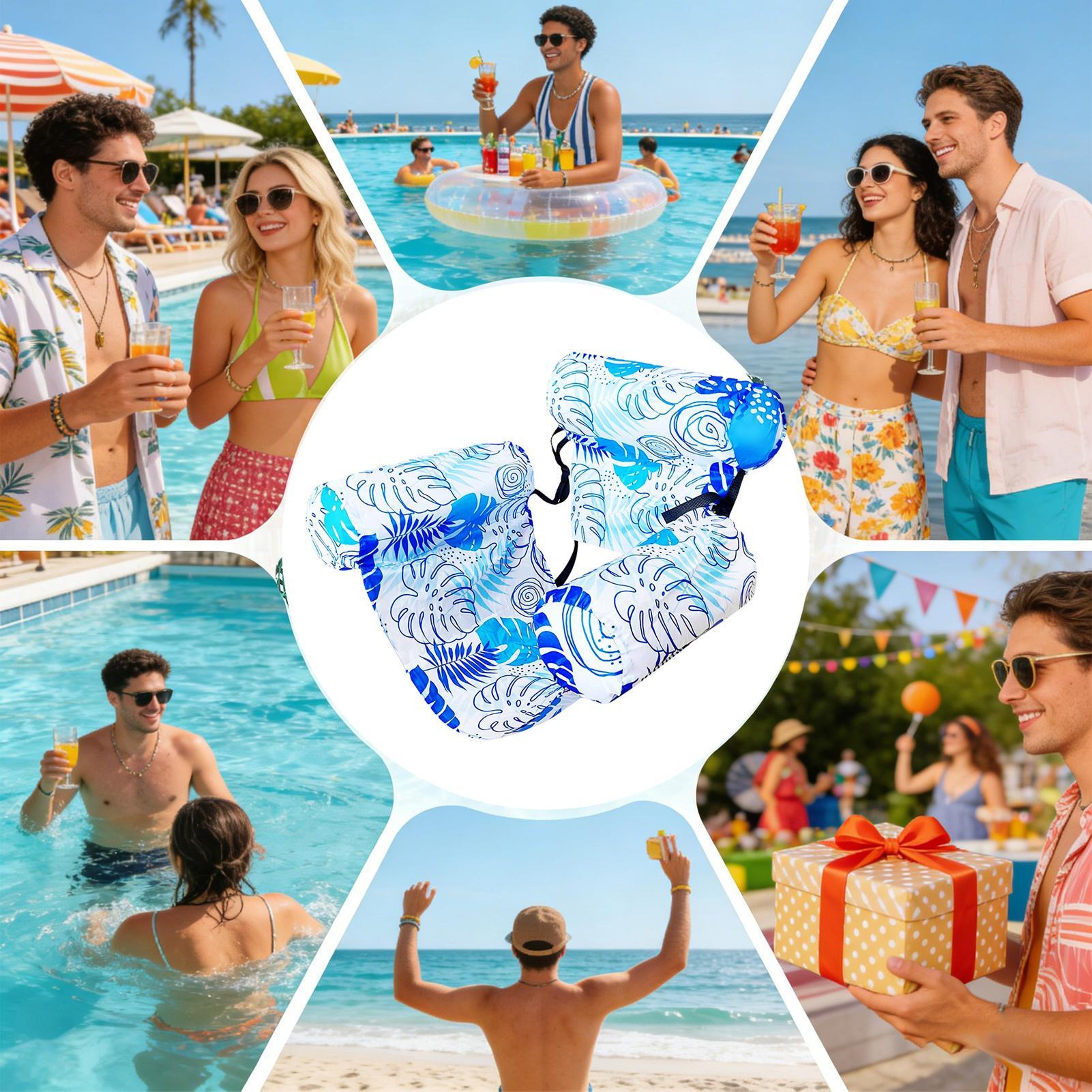 Heavy Duty Inflatable Pool Float Water Lounge Chair for Adults, Lake & Beach Floating Lounge – view 6
