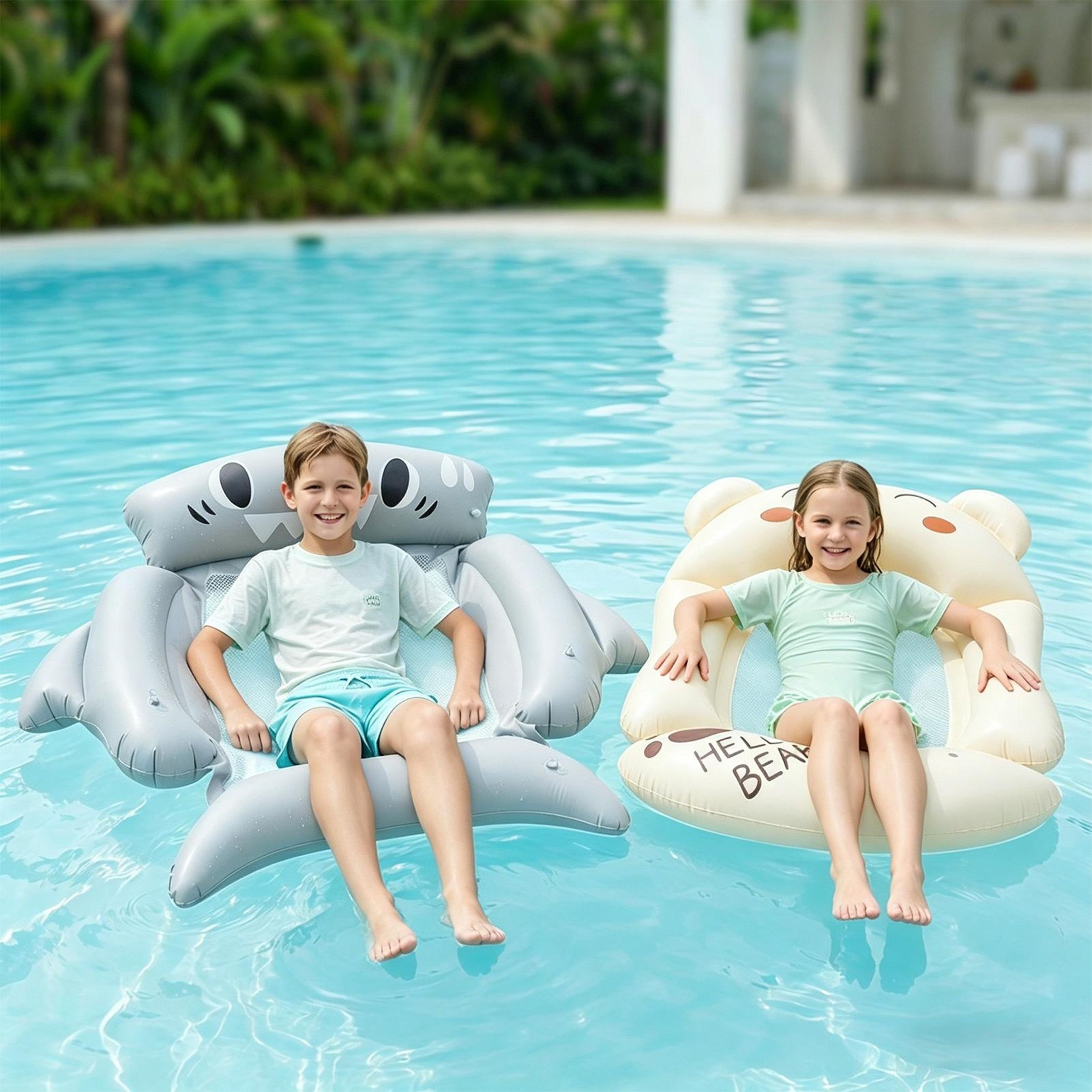 Cute Inflatable Pool Float Foldable Pool Lounge Float for Beach, Lake & Summer Parties – view 1